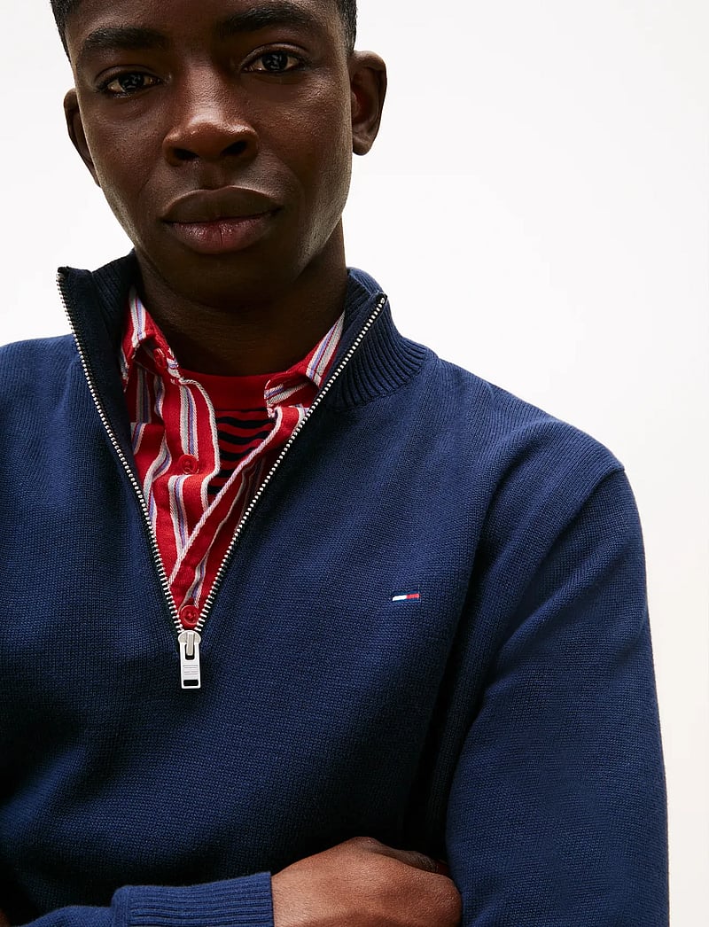 Tommy Jeans - TJM SLM ESS LIGHT ¼ ZIP SWTR EXT - halfzip strik - dark night navy - 5