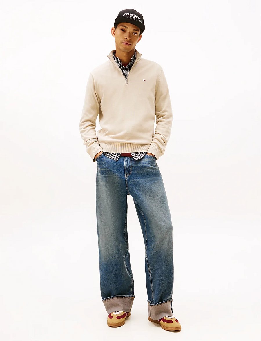 Tommy Jeans - TJM SLM ESS LIGHT ¼ ZIP SWTR EXT - pullover mit halbem reißverschluss - gulf sand - 2