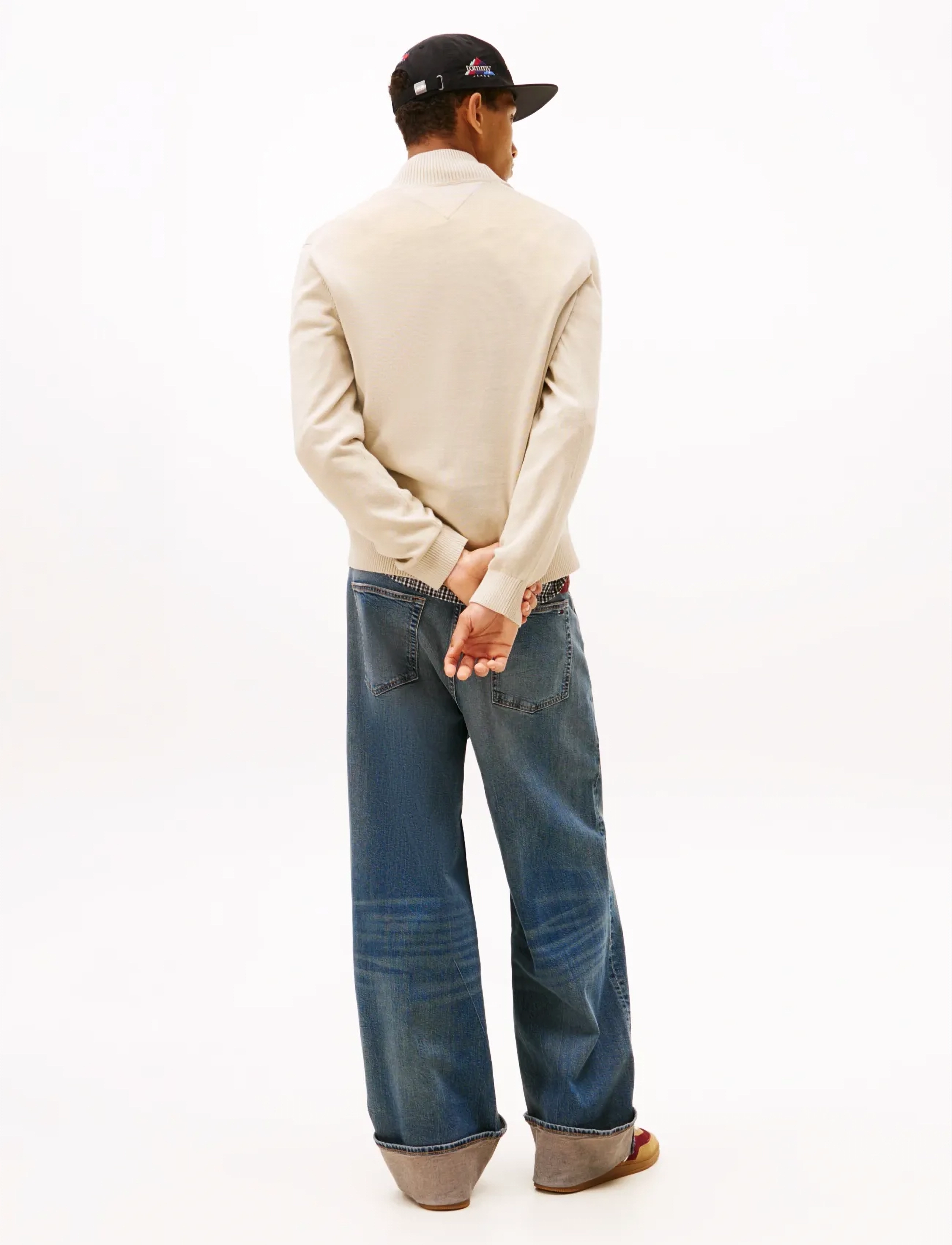 Tommy Jeans - TJM SLM ESS LIGHT ¼ ZIP SWTR EXT - halfzip strik - gulf sand - 3