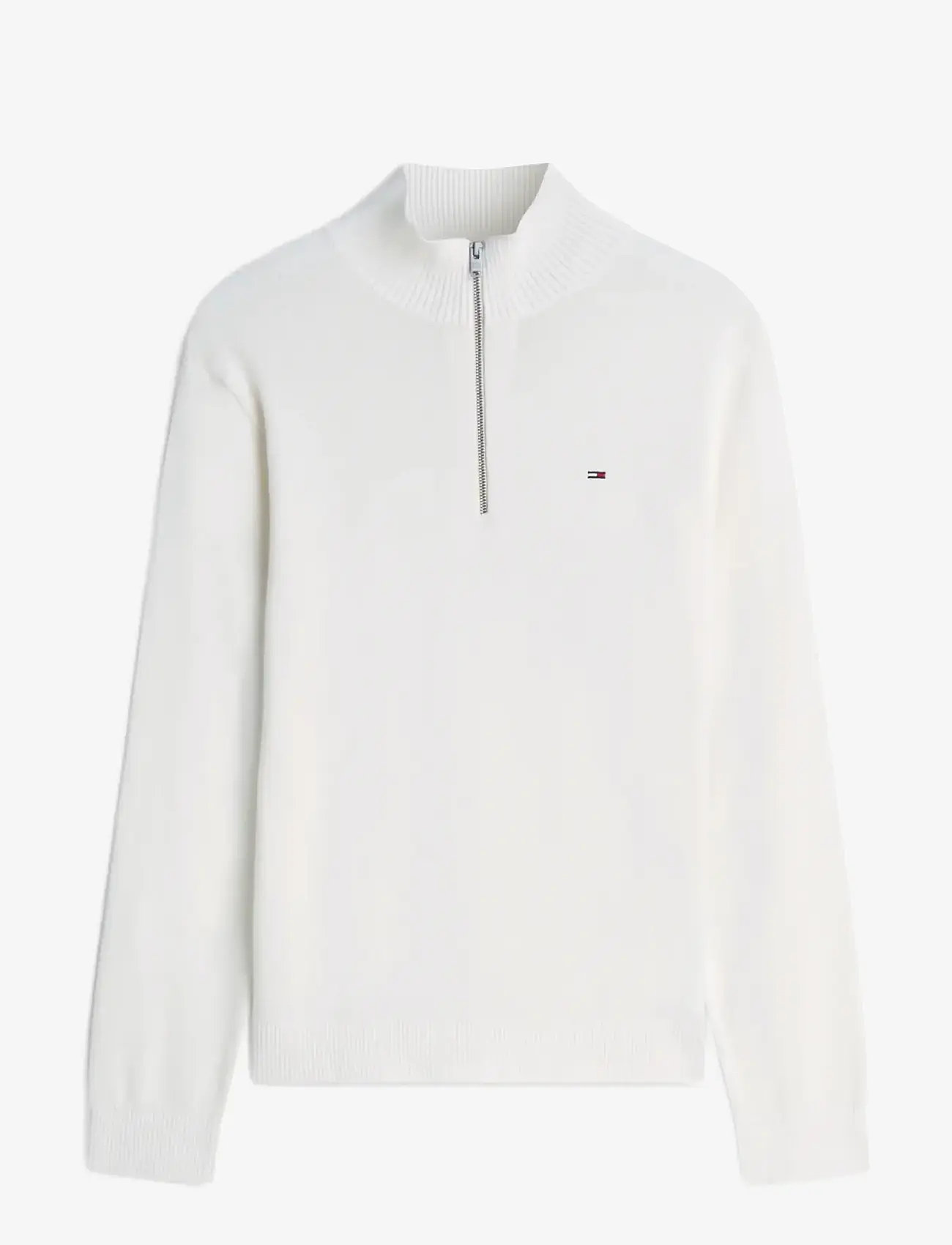 Tommy Jeans - TJM SLM ESS LIGHT ¼ ZIP SWTR EXT - halfzip strik - off white - 1