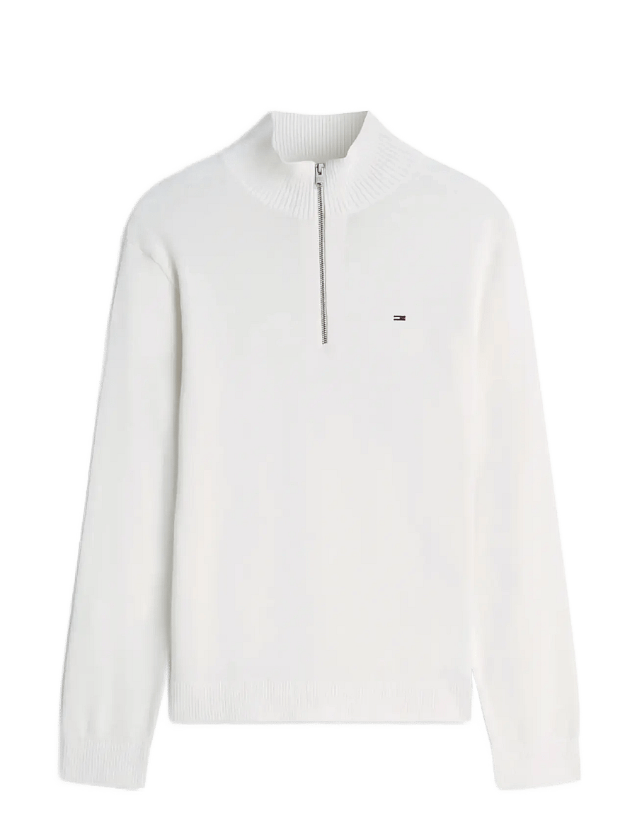 Tommy Jeans - TJM SLM ESS LIGHT ¼ ZIP SWTR EXT - pullover mit halbem reißverschluss - off white - 1