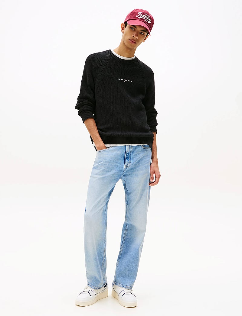 Tommy Jeans - TJM SLIM RAGLAN LINEAR SWEATER - nach stil kaufen - black - 3
