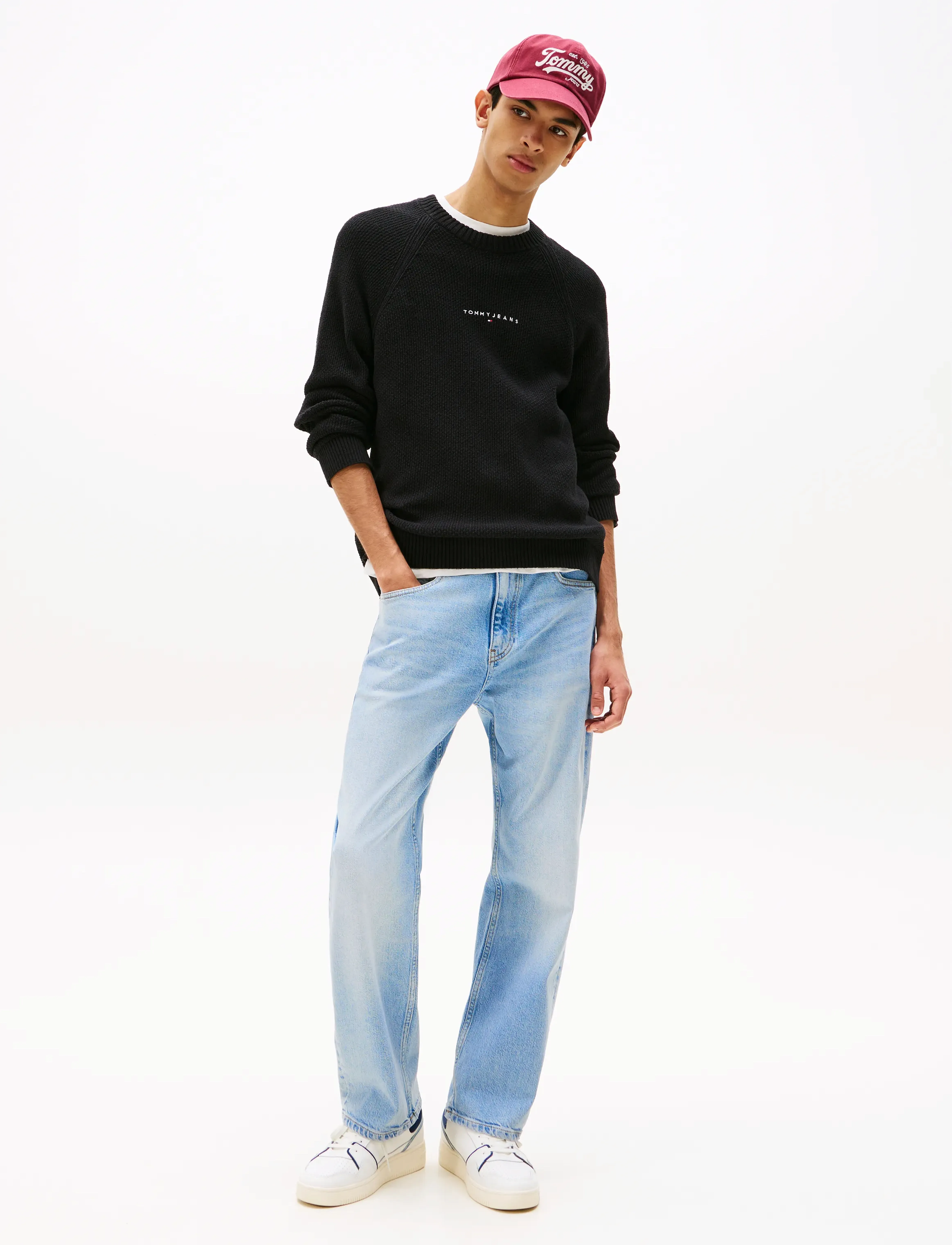 Tommy Jeans - TJM SLIM RAGLAN LINEAR SWEATER - shop etter stil - black - 3