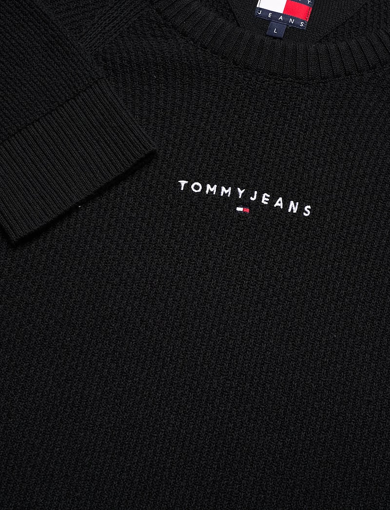 Tommy Jeans - TJM SLIM RAGLAN LINEAR SWEATER - nach stil kaufen - black - 5