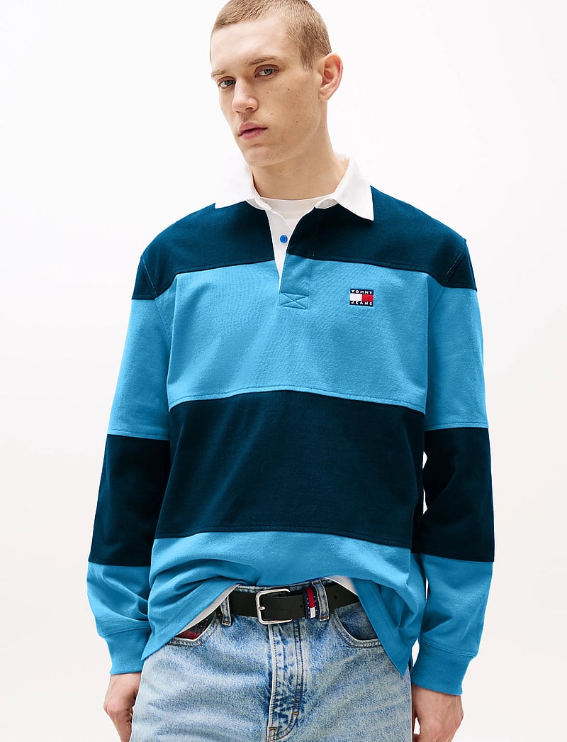 Tommy Jeans - TJM RLX FIT COLORBLOCK RUGBY EXT - copenhagen blue/dark night navy - 0