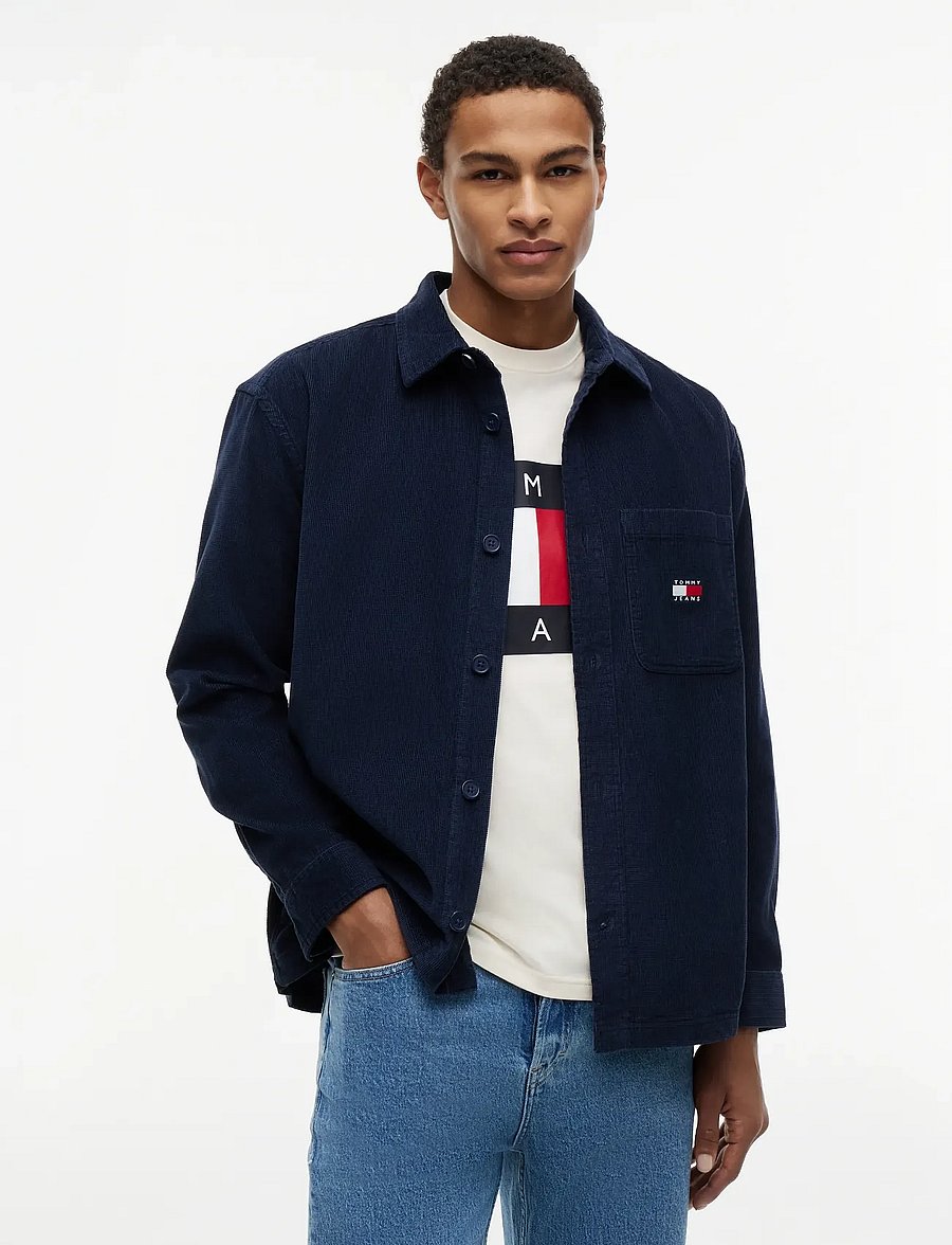Tommy Jeans - TJM BRICK CORD OVERSHIRT EXT - corduroy shirts - dark night navy - 0