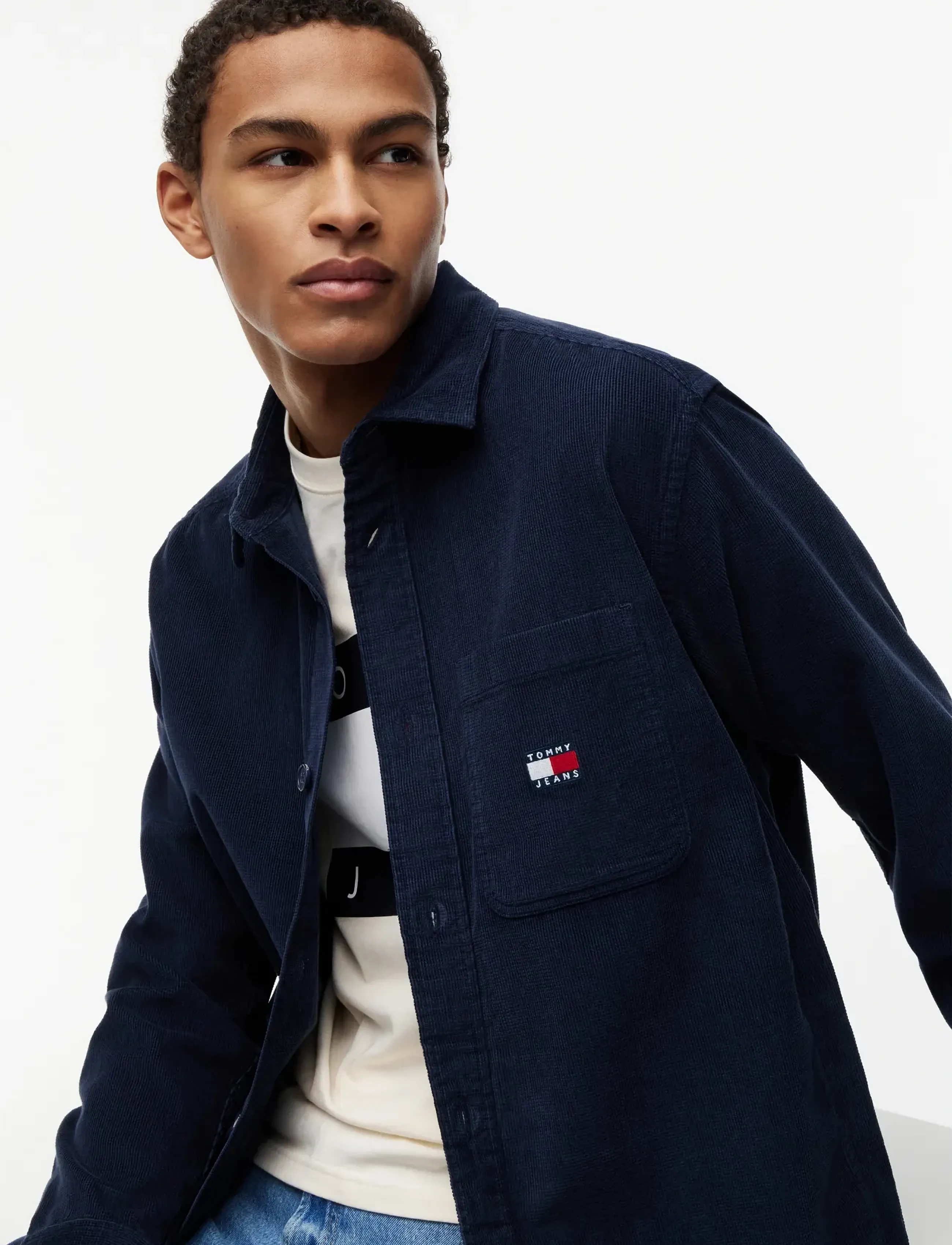 Tommy Jeans - TJM BRICK CORD OVERSHIRT EXT - velvet särgid - dark night navy - 3