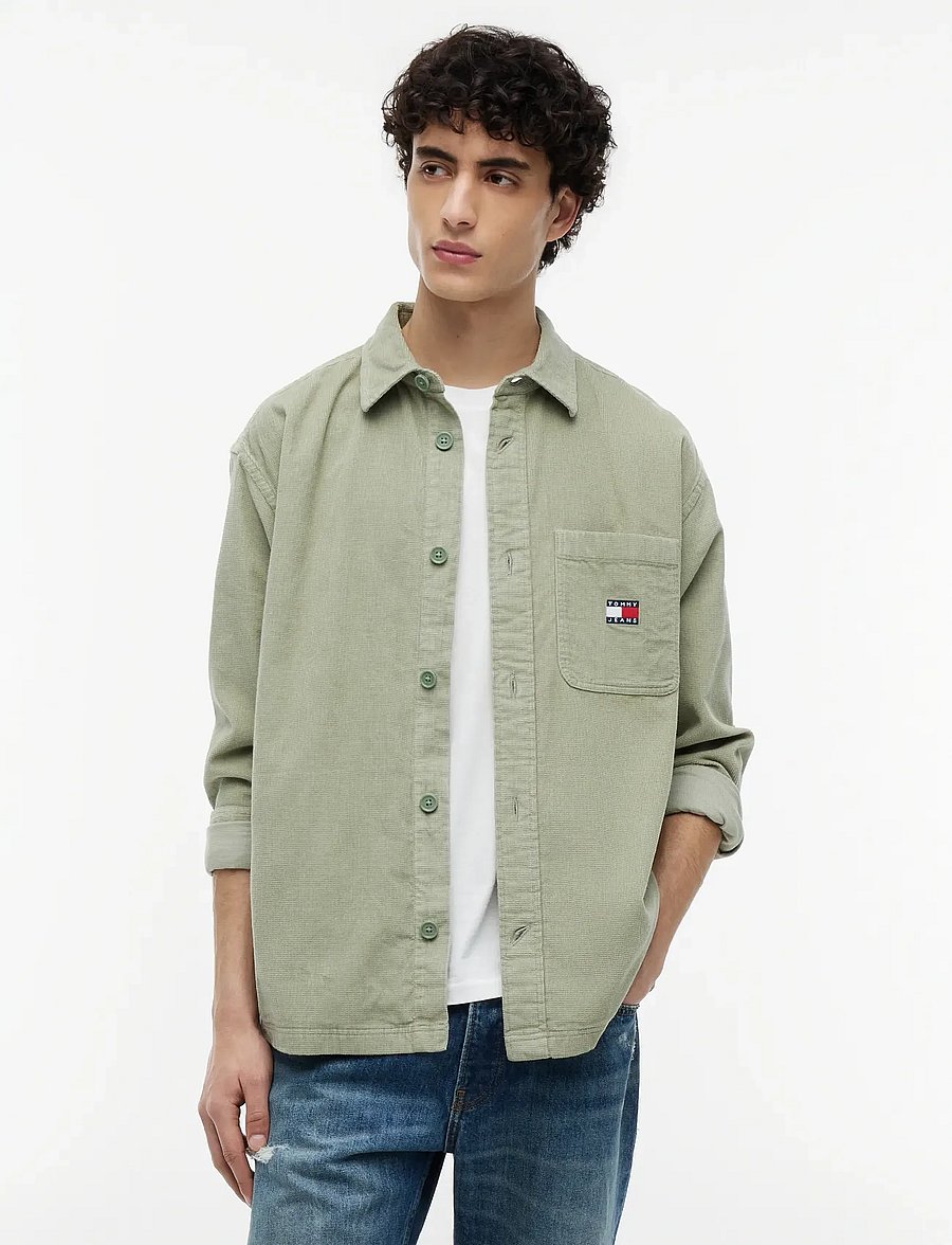 Tommy Jeans - TJM BRICK CORD OVERSHIRT EXT - Überhemden - spring olive - 0