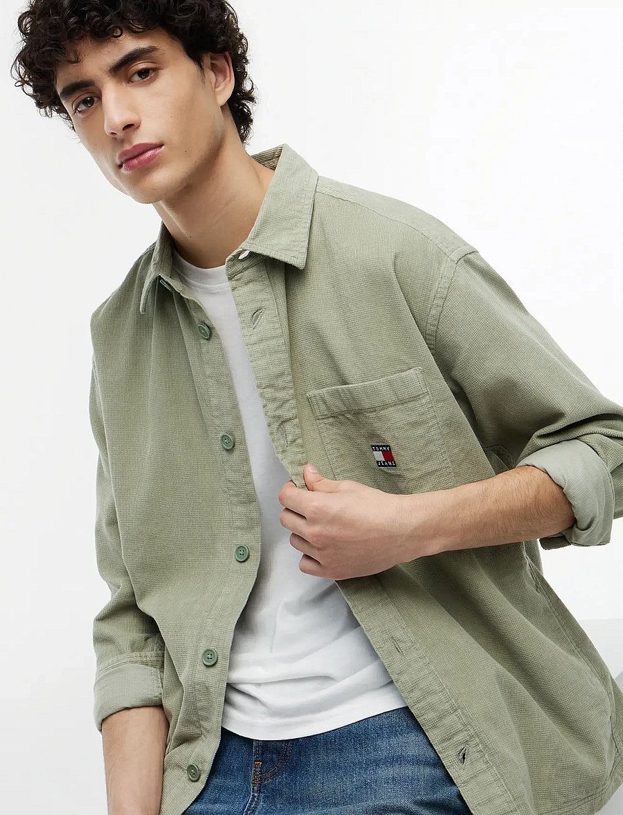 Tommy Jeans - TJM BRICK CORD OVERSHIRT EXT - Überhemden - spring olive - 3