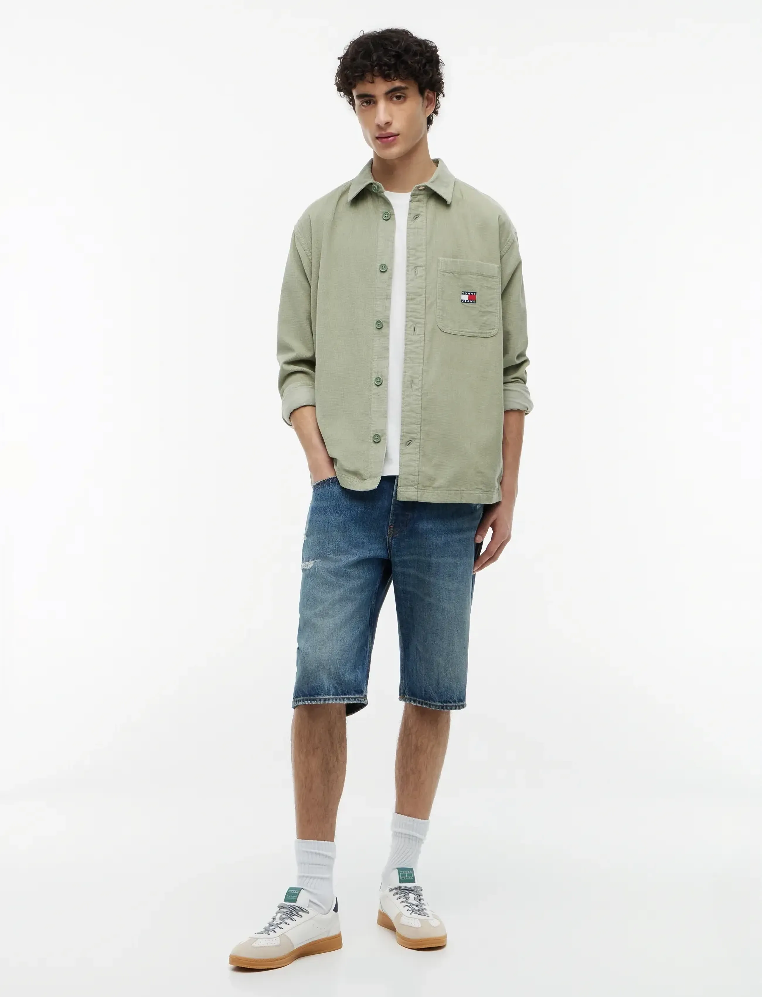 Tommy Jeans - TJM BRICK CORD OVERSHIRT EXT - corduroy shirts - spring olive - 4