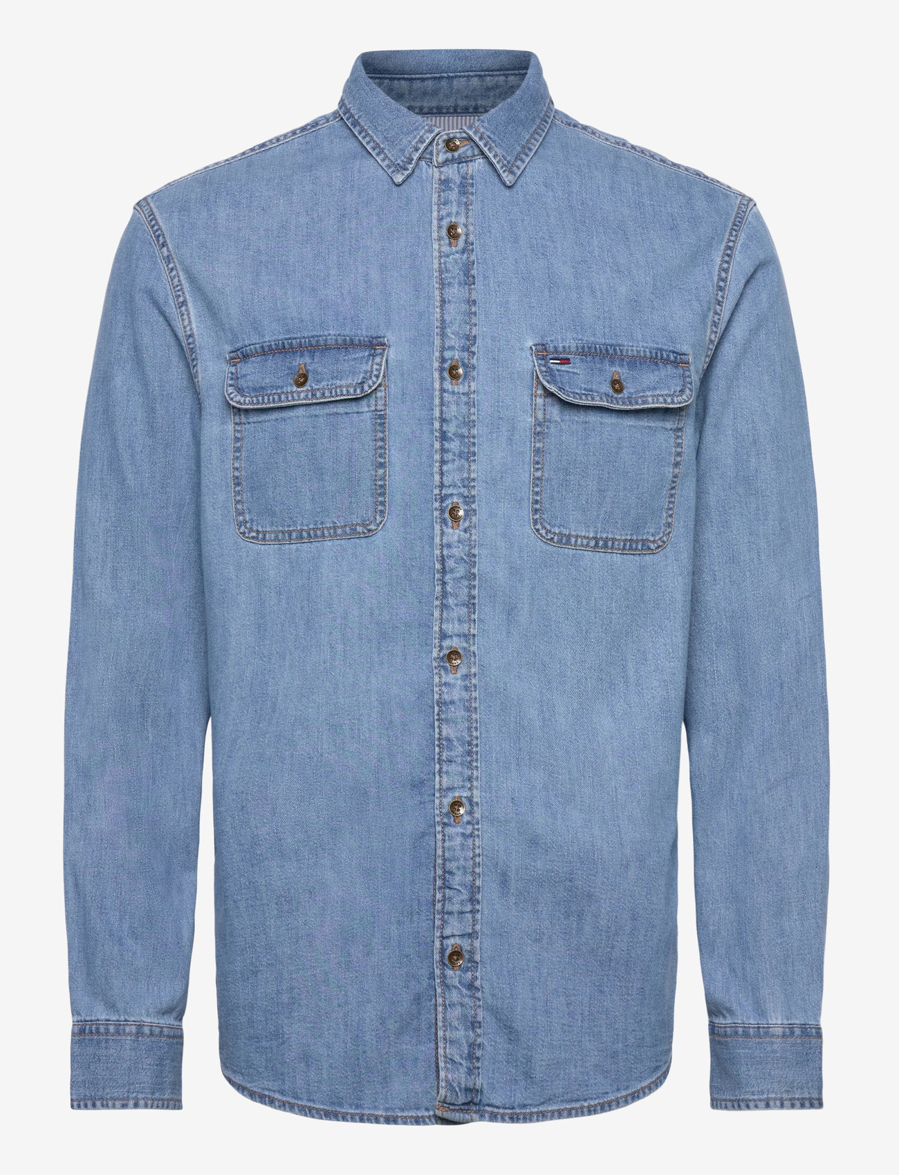 Tommy Jeans - LS REGULAR DENIM SHIRT EXT - denimskjorter - denim medium - 1