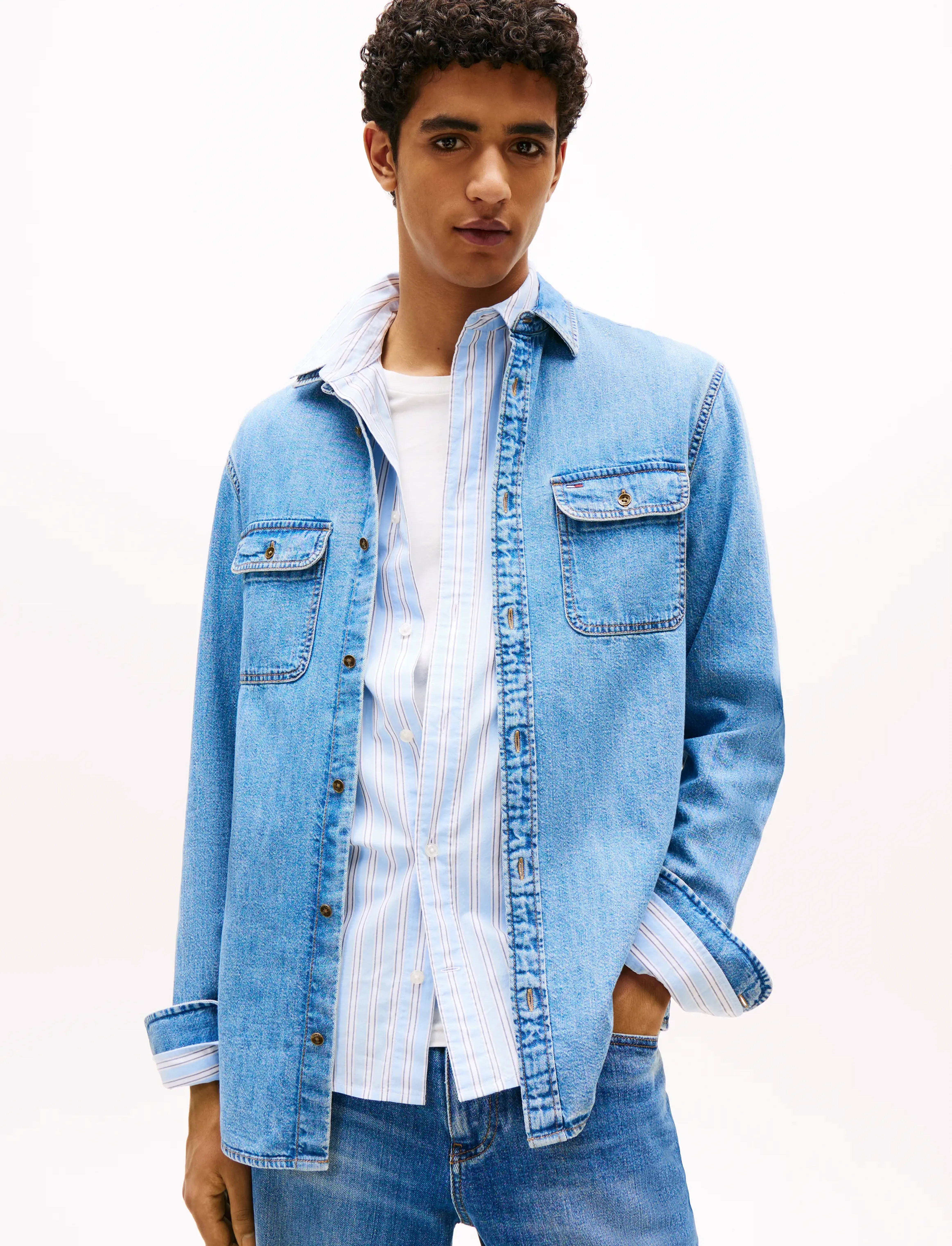 Tommy Jeans Ls Regular Denim Shirt Ext (TJSDM0DM21727) - Denim