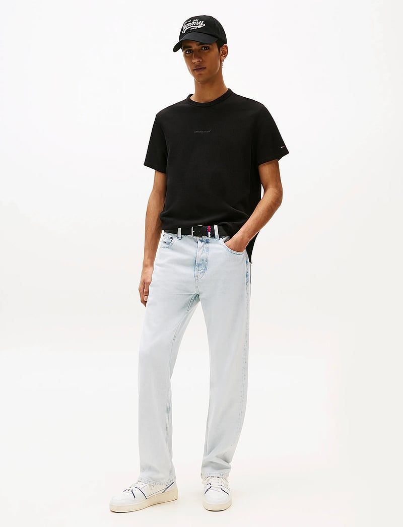 Tommy Jeans - TJM SLIM WAFFLE SCRIPT TEE - kurzärmelig - black - 3