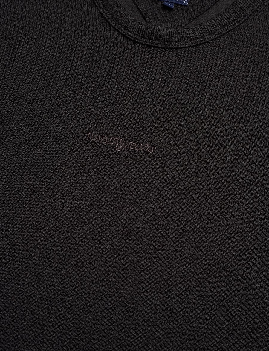 Tommy Jeans - TJM SLIM WAFFLE SCRIPT TEE - kurzärmelige t-shirts - black - 5