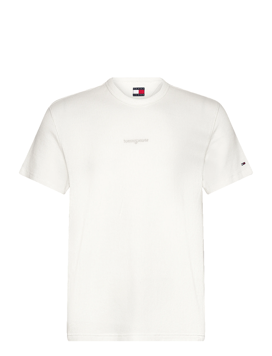 Tommy Jeans - TJM SLIM WAFFLE SCRIPT TEE - kurzärmelig - ecru - 1