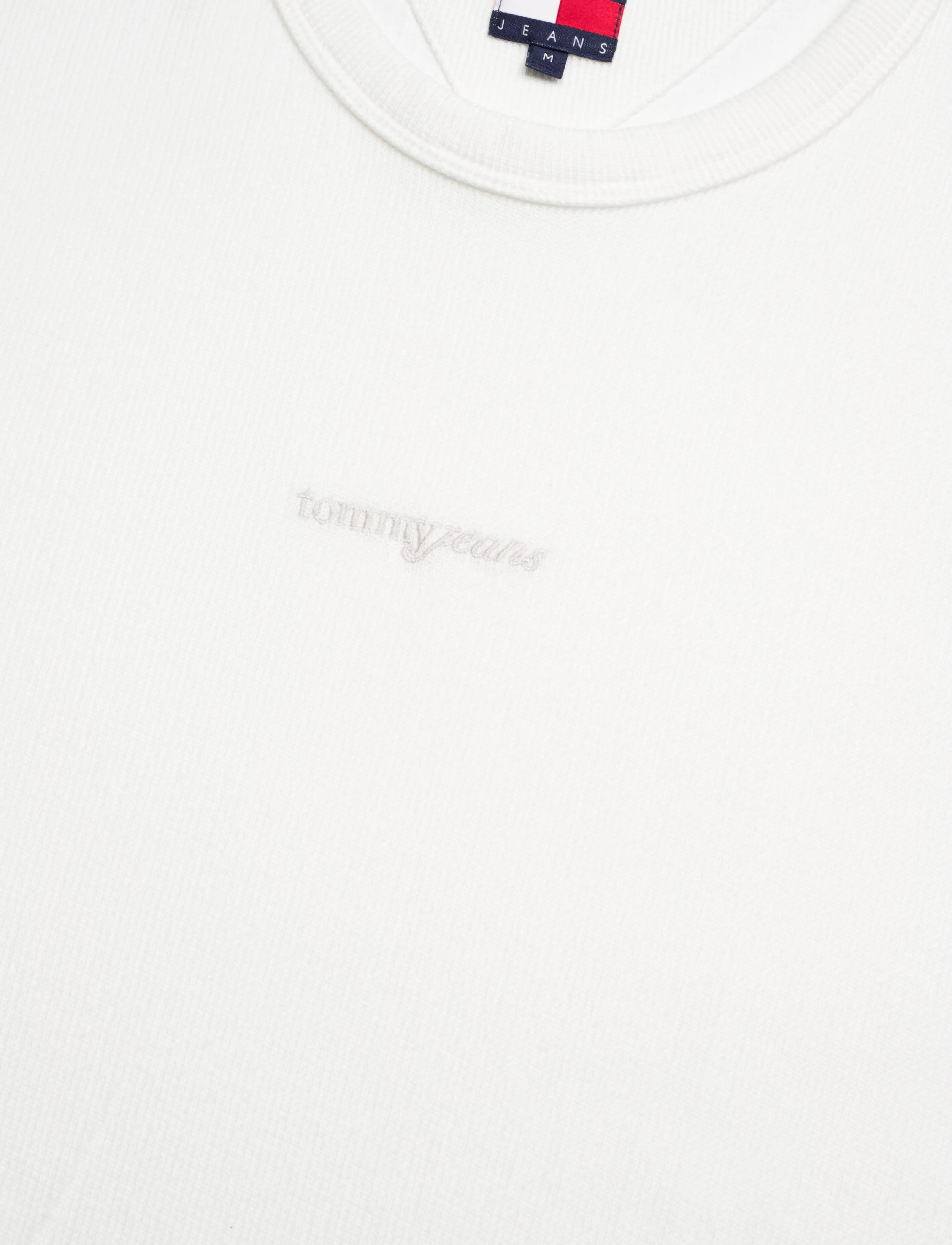 Tommy Jeans - TJM SLIM WAFFLE SCRIPT TEE - kortærmede t-shirts - ecru - 5