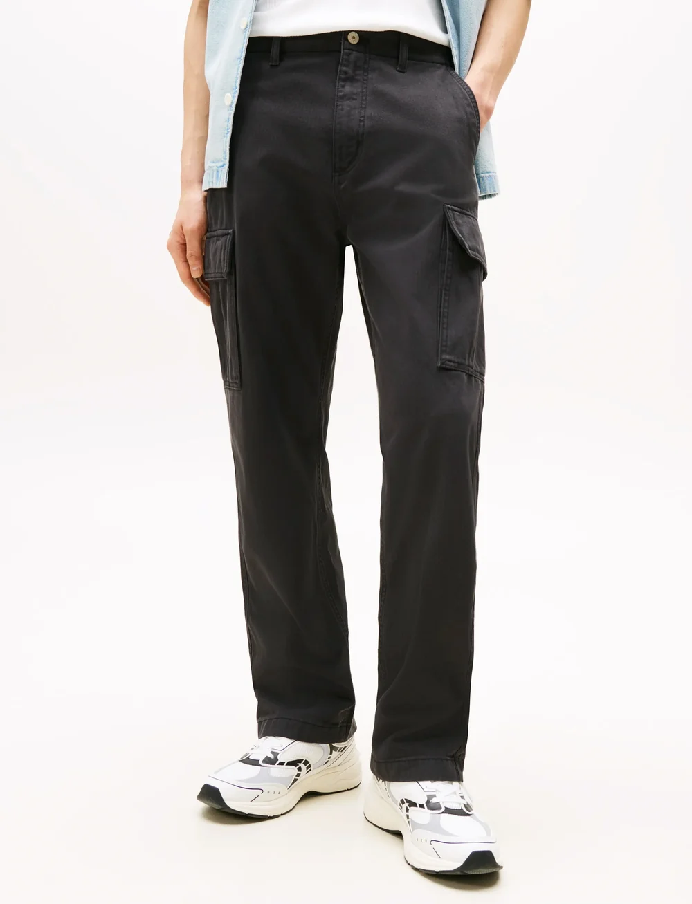 Tommy Jeans - TJM OTIS HERRINGBONE CARGO PANTS - cargohose - black - 0