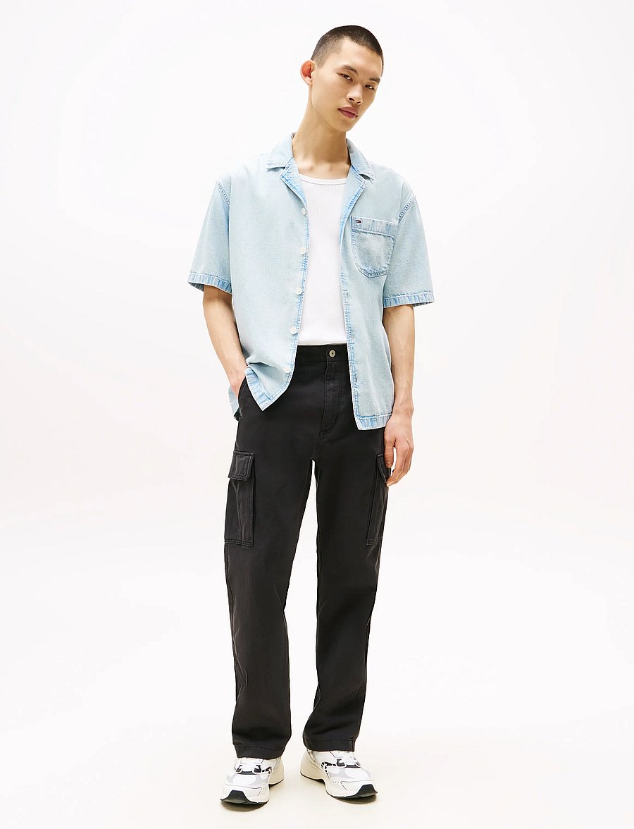 Tommy Jeans - TJM OTIS HERRINGBONE CARGO PANTS - cargo-püksid - black - 4