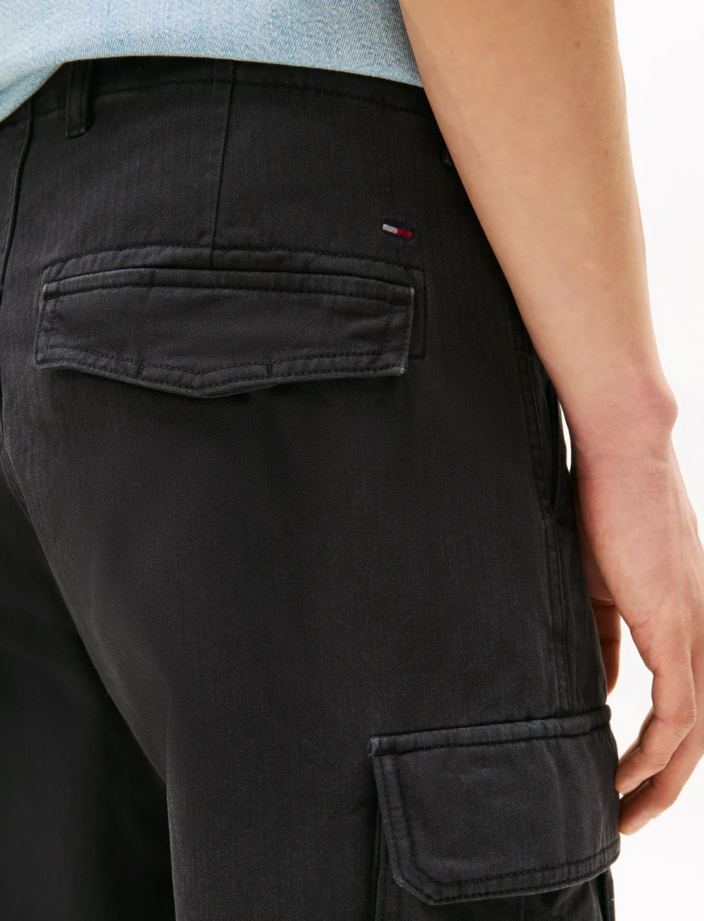 Tommy Jeans - TJM OTIS HERRINGBONE CARGO PANTS - cargohose - black - 5