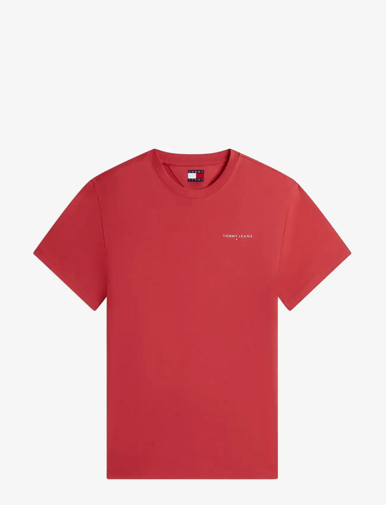 Tommy Jeans - TJM SLIM LINEAR CHEST TEE EXT - kortærmede t-shirts - anthem red - 1