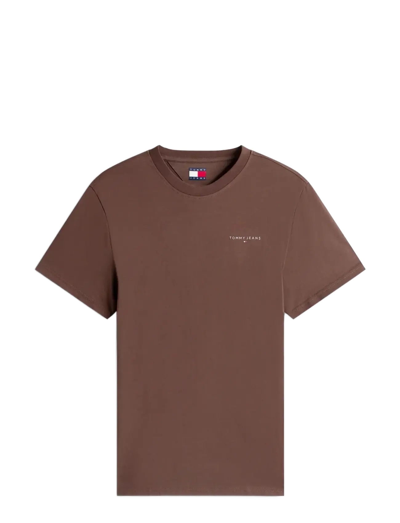 Tommy Jeans TJM SLIM LINEAR CHEST TEE EXT - Tøj - BLACK WALNUT / brown