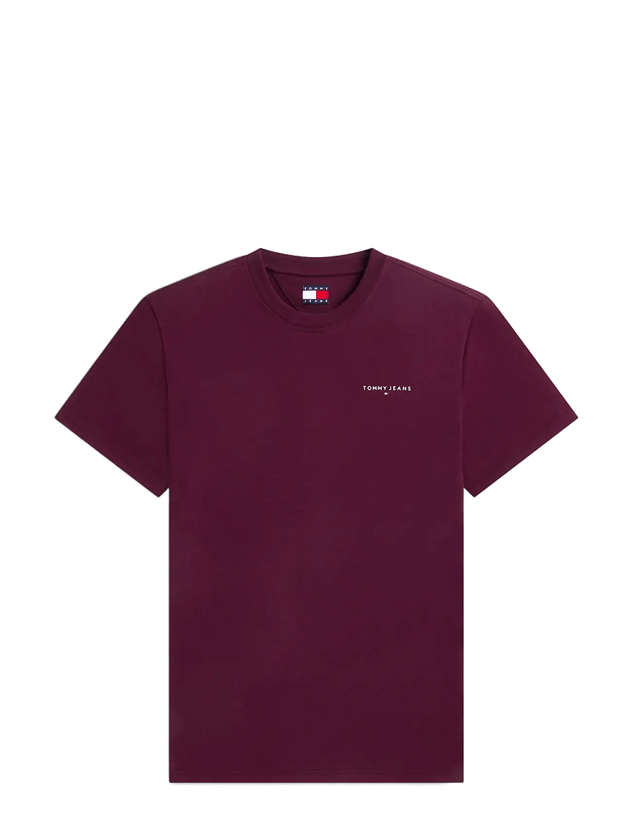 Tommy Jeans - TJM SLIM LINEAR CHEST TEE EXT - lühikeste varrukatega t-särgid - calypso berry - 1