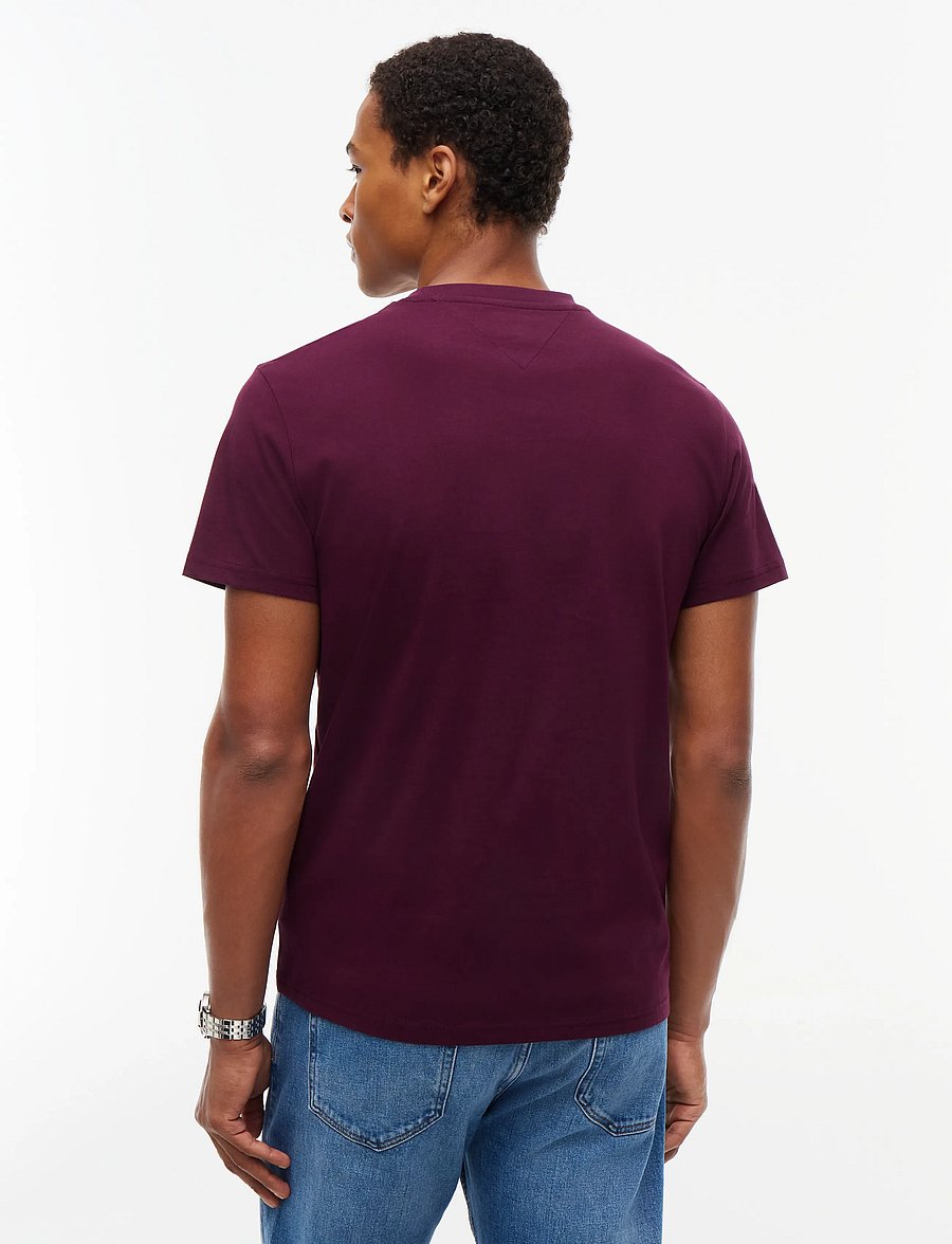 Tommy Jeans - TJM SLIM LINEAR CHEST TEE EXT - lühikeste varrukatega t-särgid - calypso berry - 2