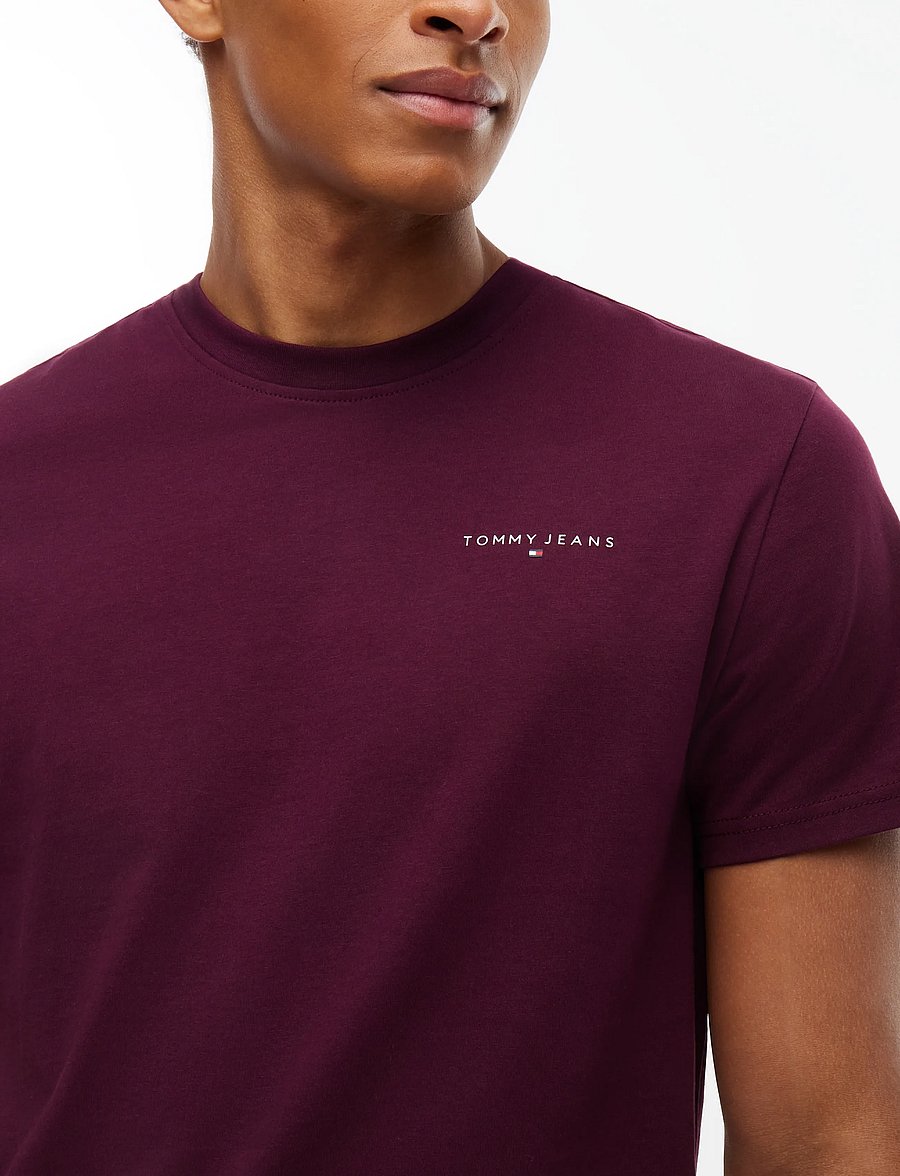 Tommy Jeans - TJM SLIM LINEAR CHEST TEE EXT - lühikeste varrukatega t-särgid - calypso berry - 3