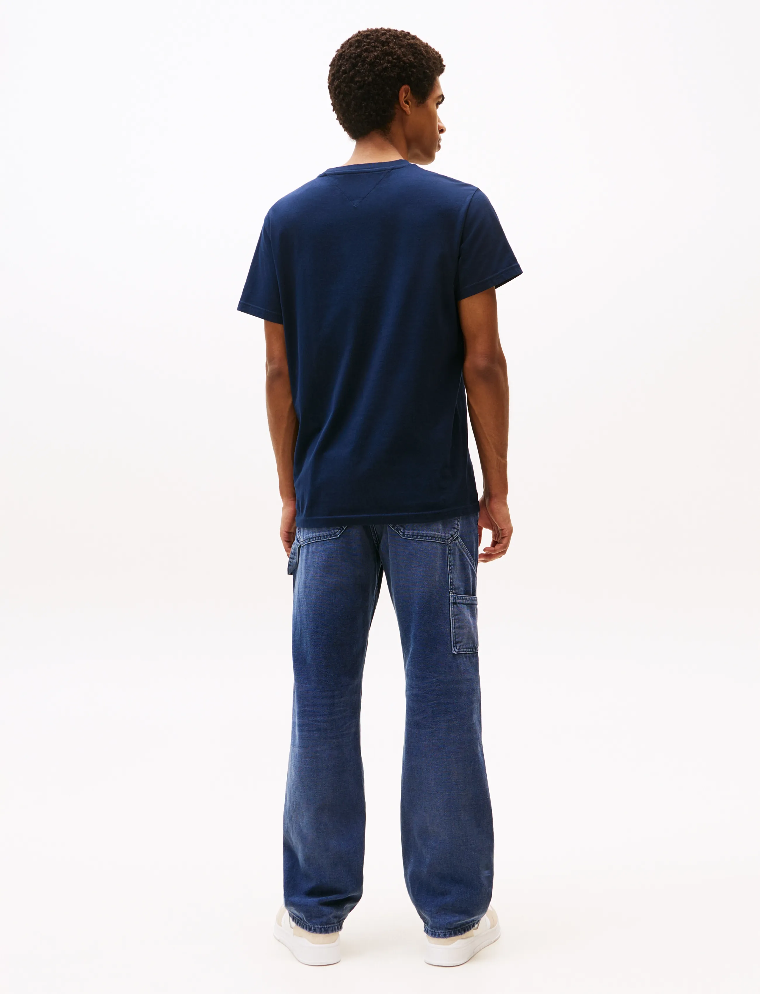 Tommy Jeans - TJM SLIM LINEAR CHEST TEE EXT - kortærmede t-shirts - dark blue - 2