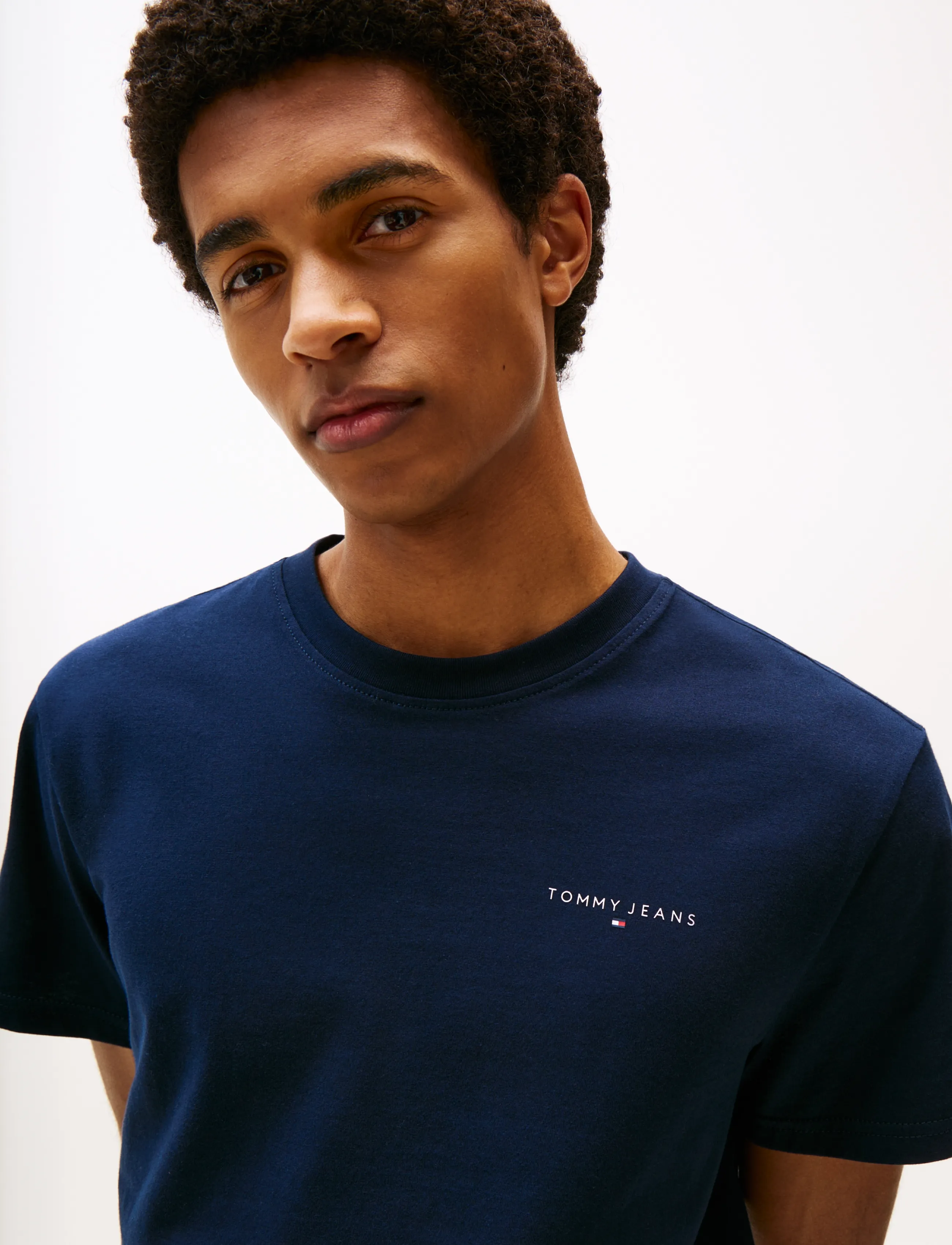 Tommy Jeans - TJM SLIM LINEAR CHEST TEE EXT - kortærmede t-shirts - dark blue - 5