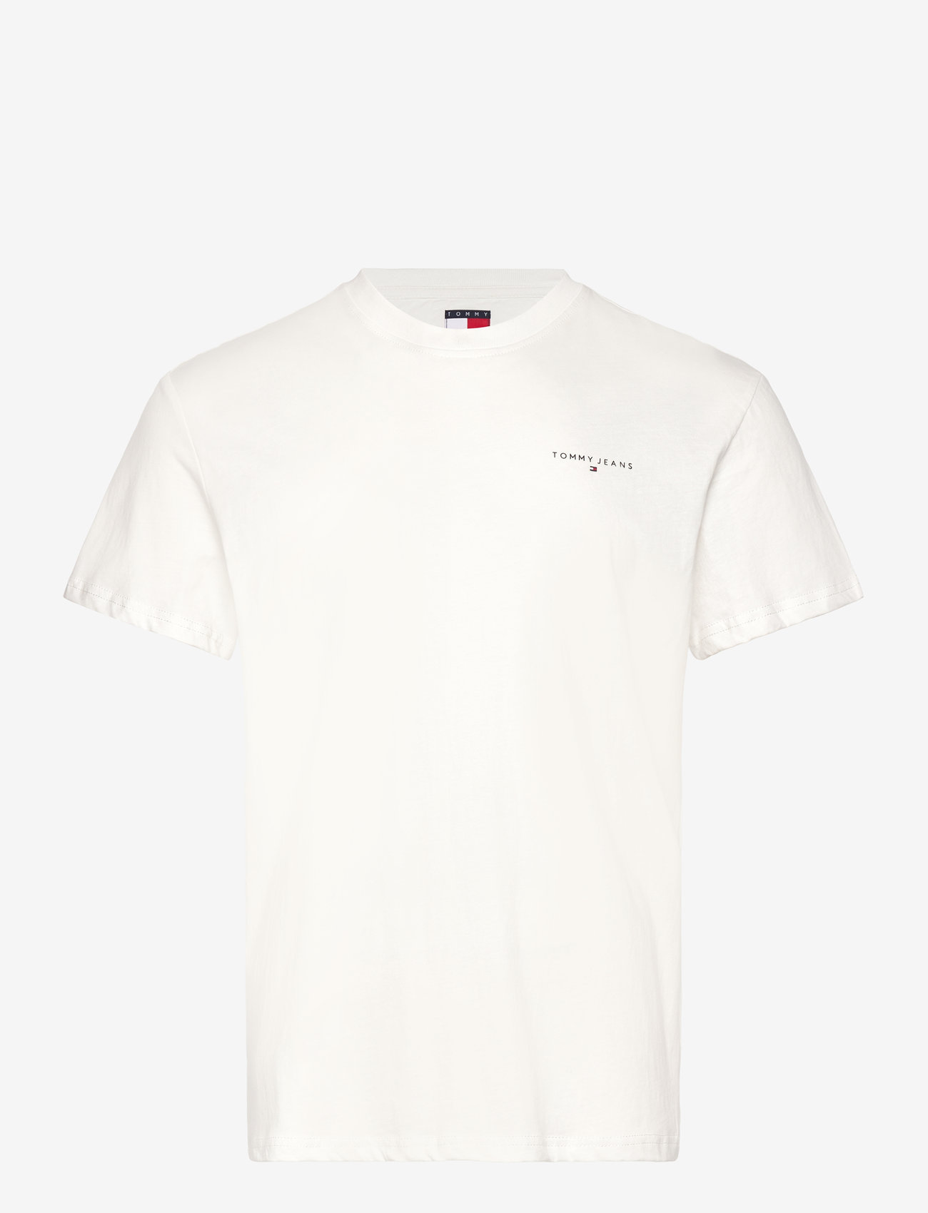 Tommy Jeans - TJM SLIM LINEAR CHEST TEE EXT - kortærmede t-shirts - ecru - 1