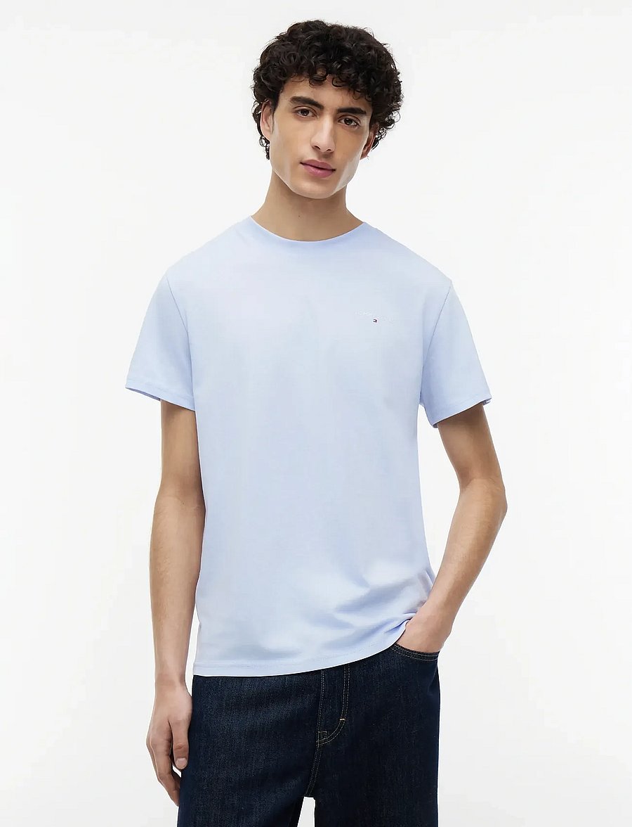 Tommy Jeans - TJM SLIM LINEAR CHEST TEE EXT - kortærmede t-shirts - moonlight iris - 0