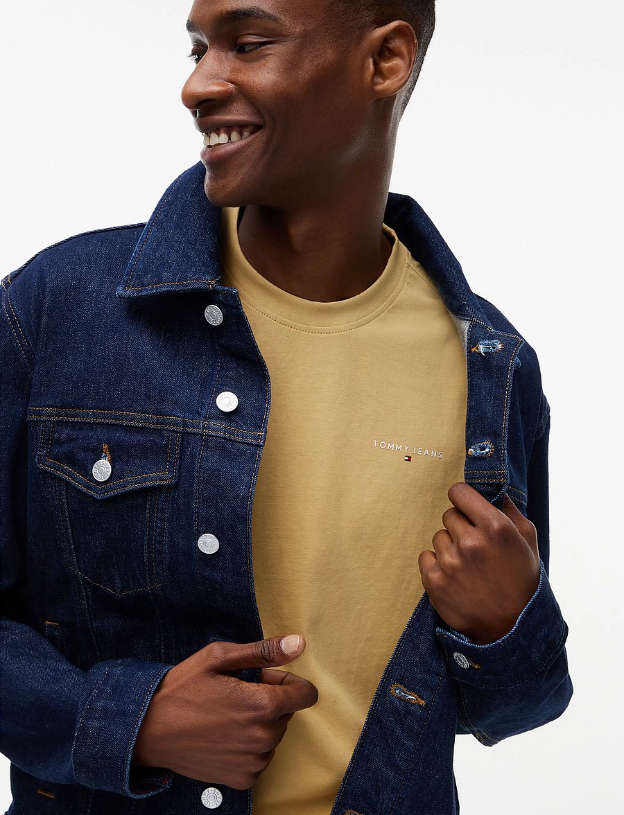 Tommy Jeans - TJM SLIM LINEAR CHEST TEE EXT - krótki rękaw - sandy beige - 3