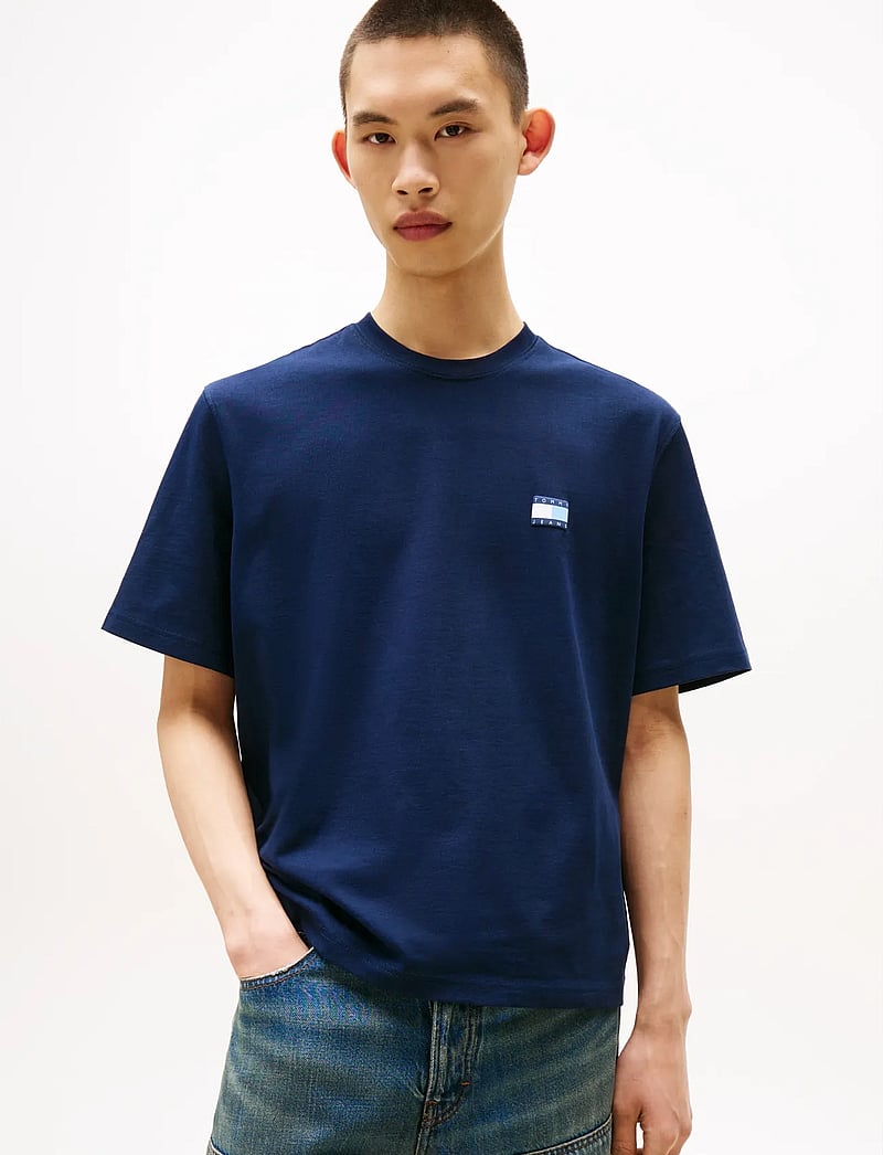 Tommy Jeans - TJM 90S POP COL NW CLSC T EXT - kortärmade t-shirts - dark night navy - 0