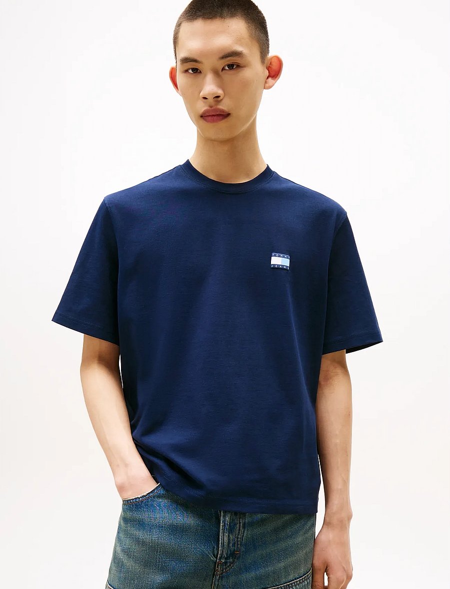 Tommy Jeans - TJM 90S POP COL NW CLSC T EXT - short-sleeved t-shirts - dark night navy - 0