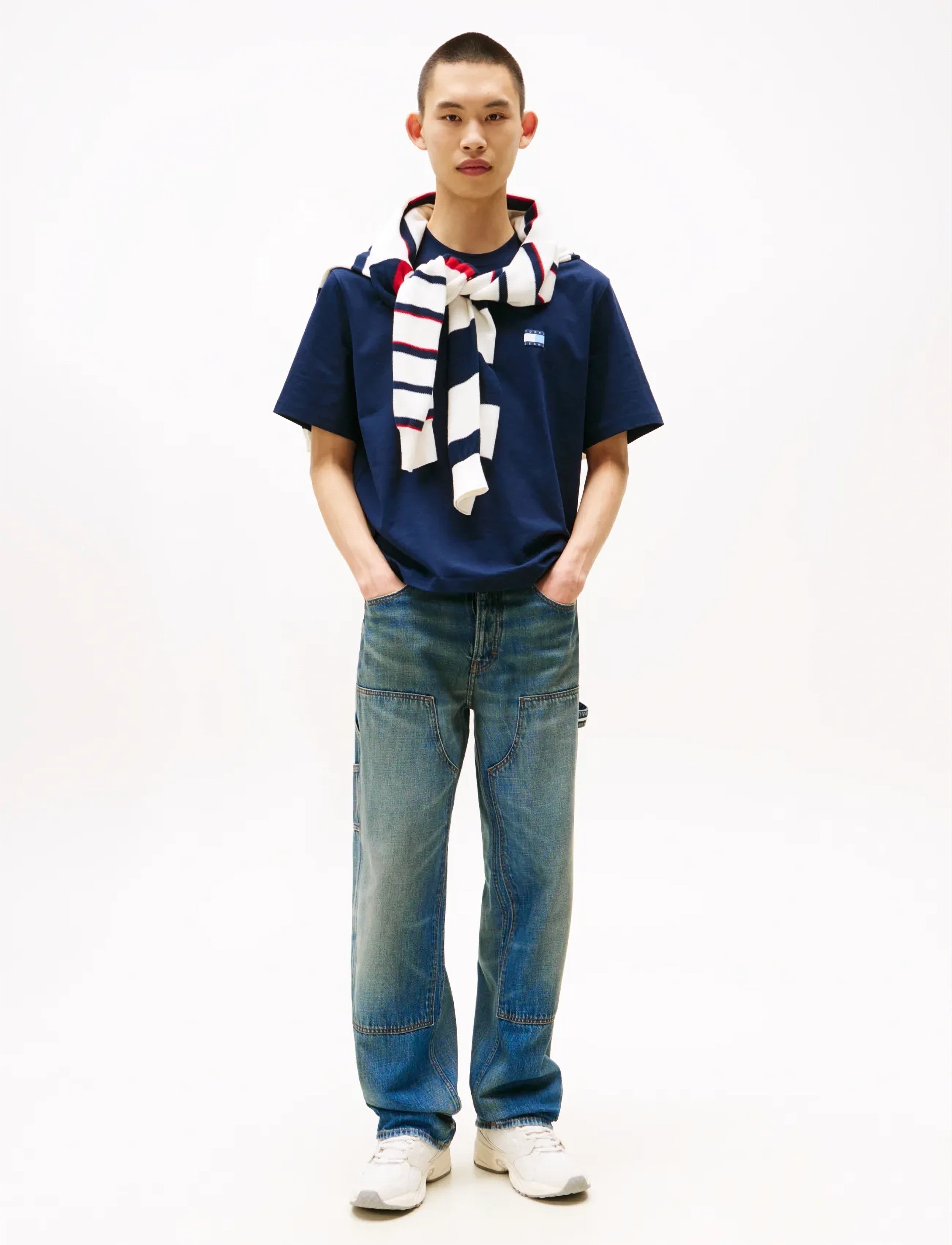 Tommy Jeans - TJM 90S POP COL NW CLSC T EXT - short-sleeved t-shirts - dark night navy - 2