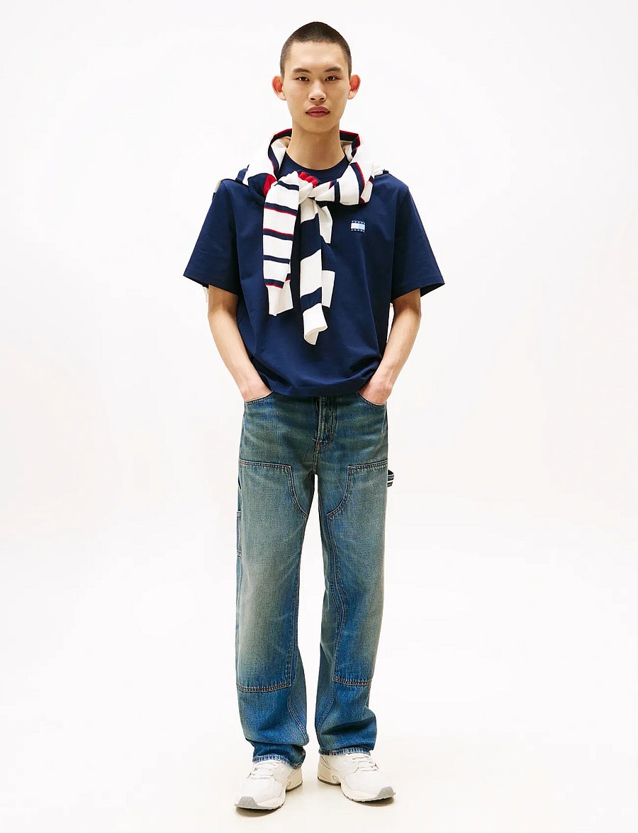 Tommy Jeans - TJM 90S POP COL NW CLSC T EXT - short-sleeved t-shirts - dark night navy - 2