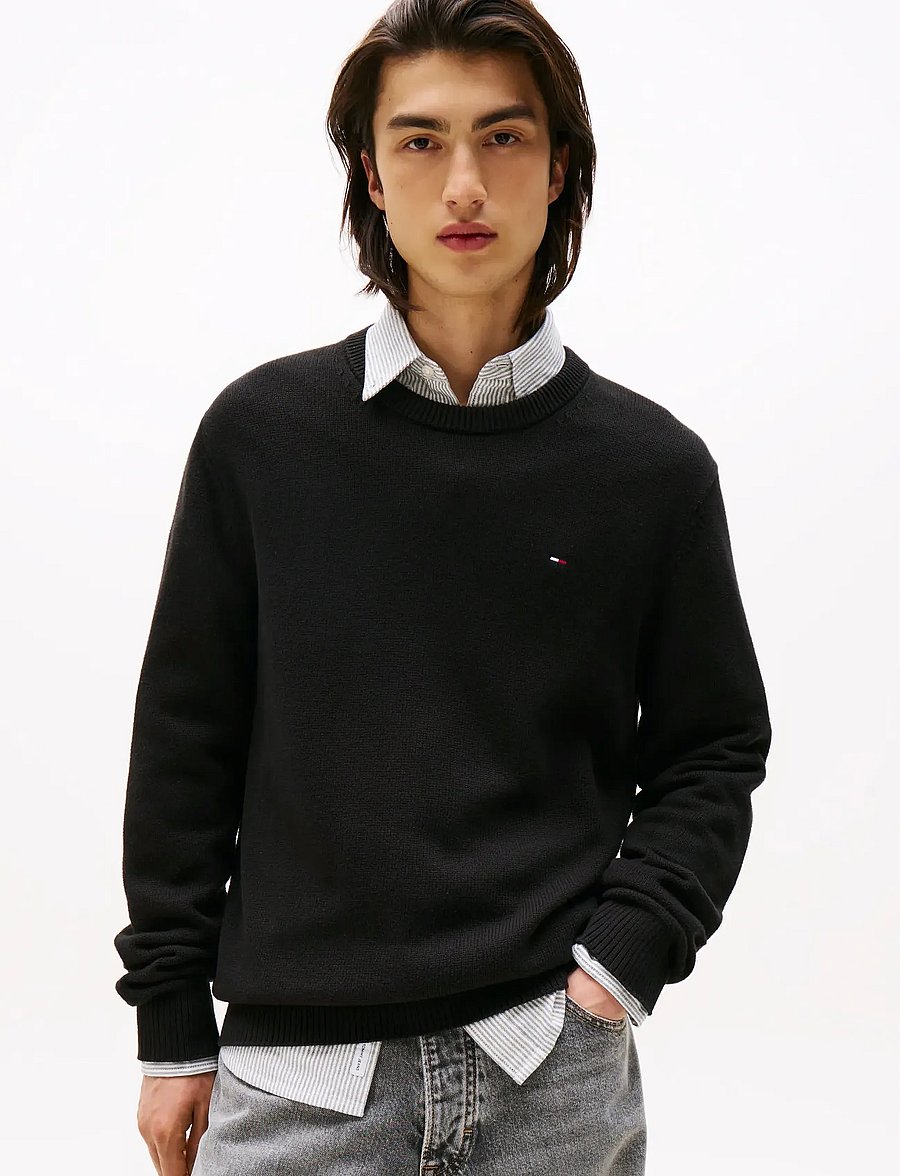 Tommy Jeans - TJM SLIM ESS SWEATER EXT - rundhals - black - 0