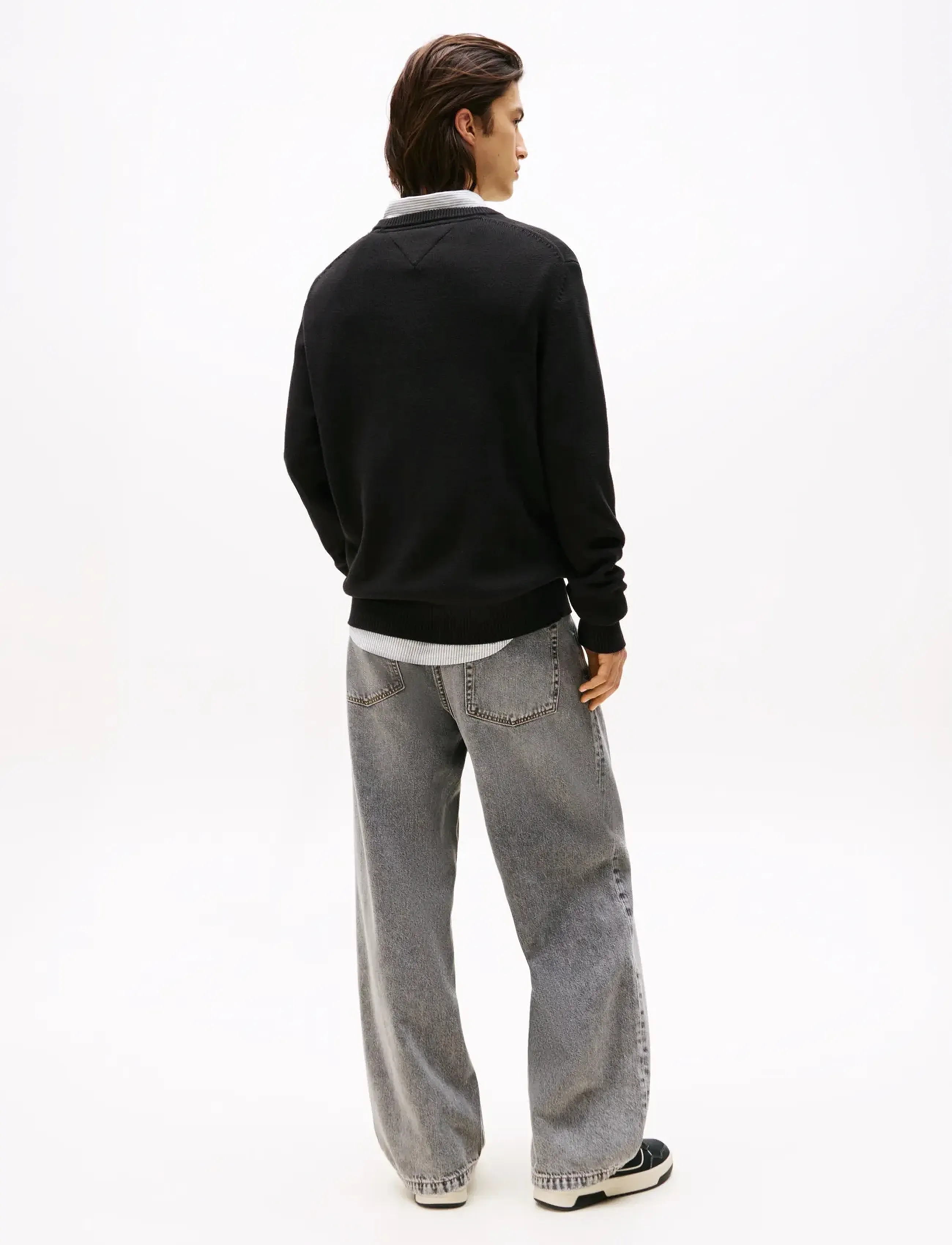 Tommy Jeans - TJM SLIM ESS SWEATER EXT - rundhalsad - black - 3