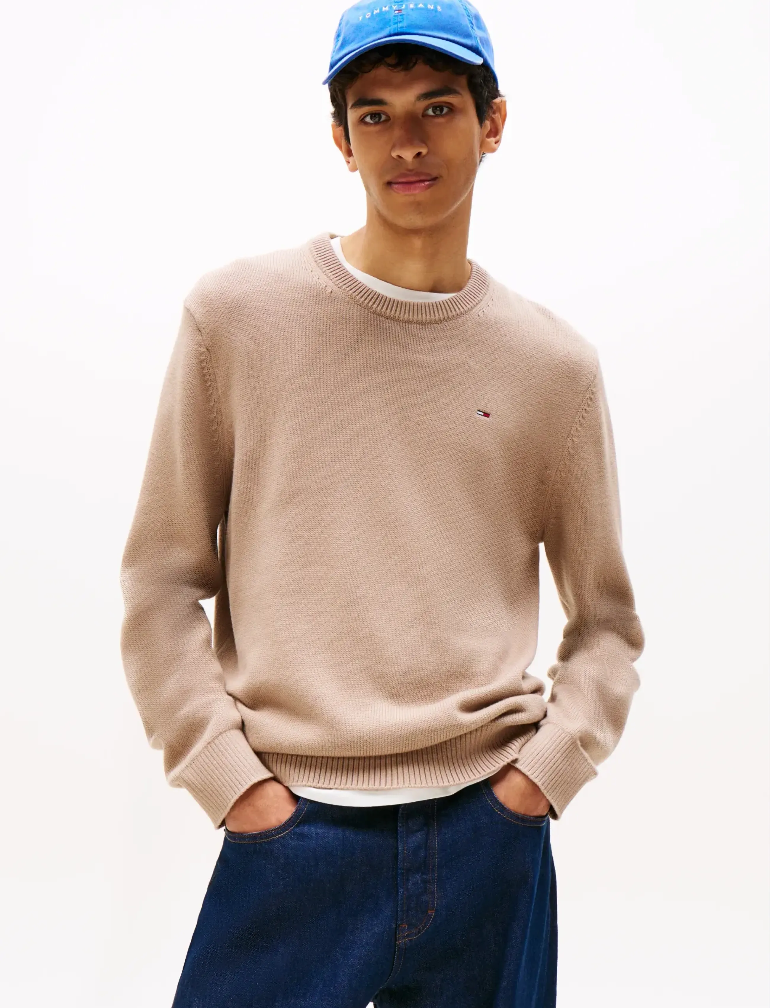 Tommy Jeans TJM SLIM ESS SWEATER EXT - Tommy Hilfiger - COASTAL TAUPE / brown