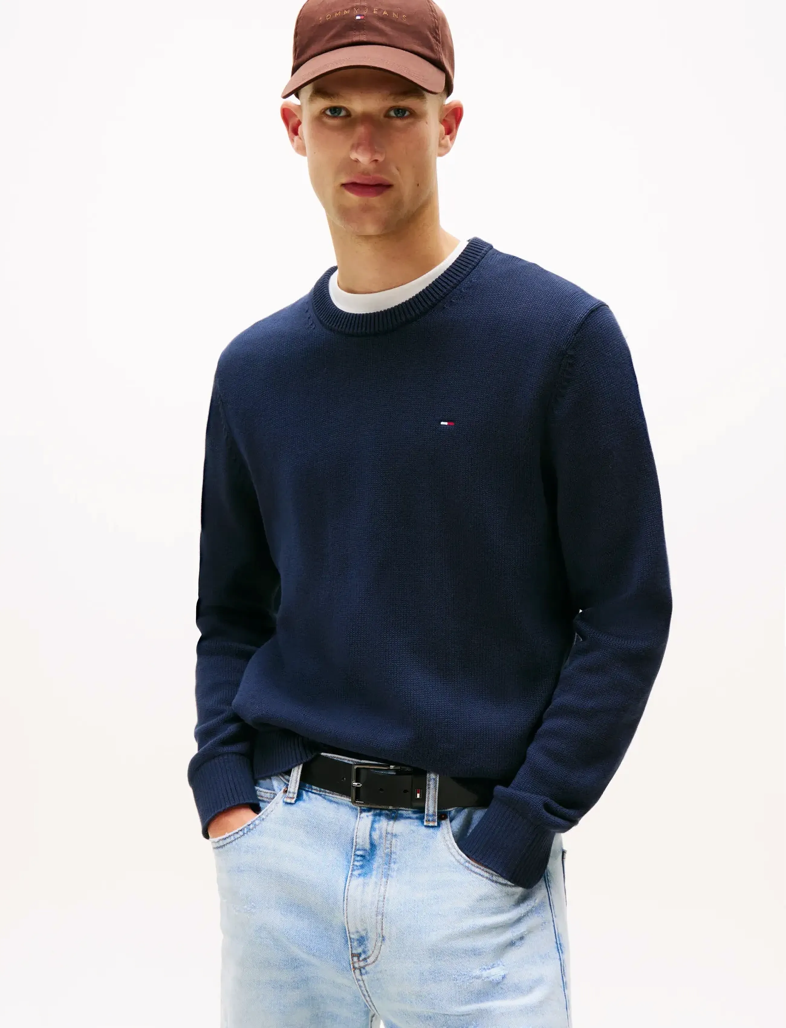Tommy Jeans TJM SLIM ESS SWEATER EXT - Tommy Hilfiger - DARK NIGHT NAVY / navy