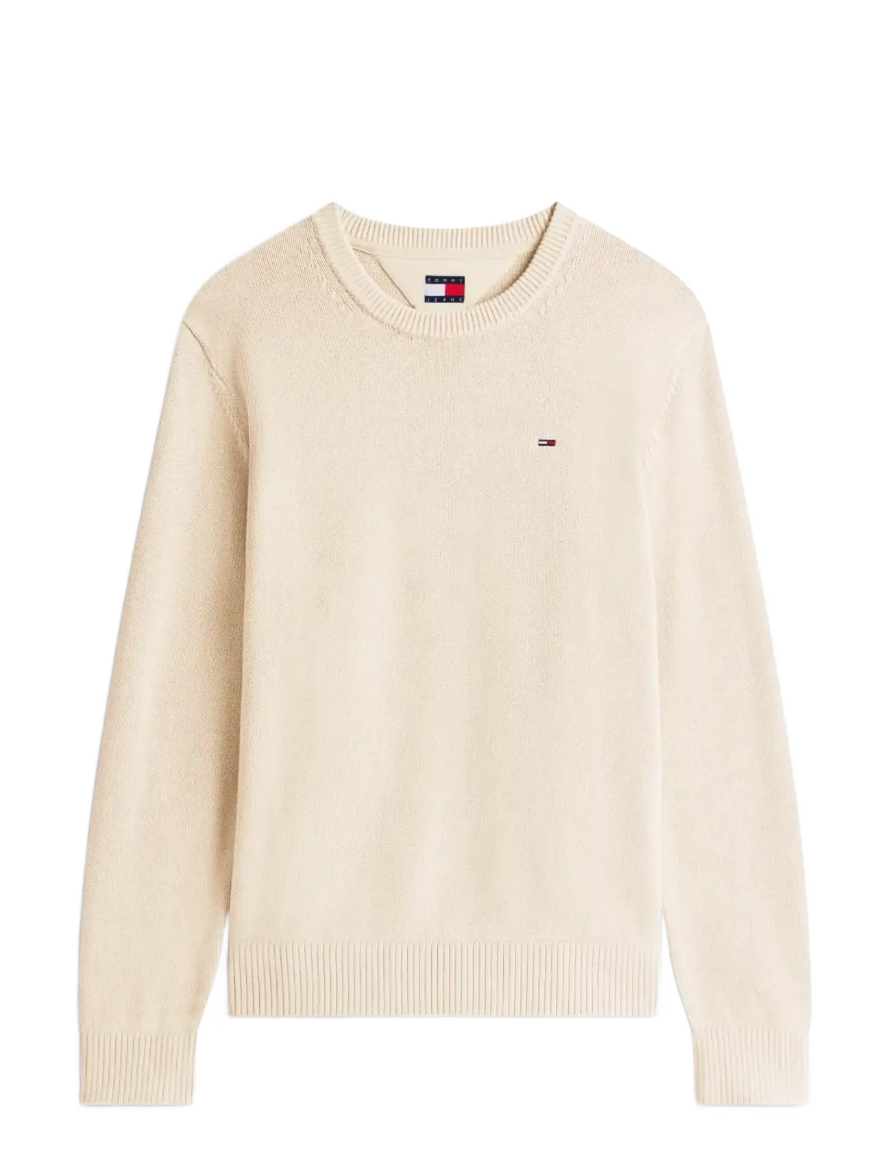 Tommy Jeans - TJM SLIM ESS SWEATER EXT - pyöreäaukkoiset - gulf sand - 1