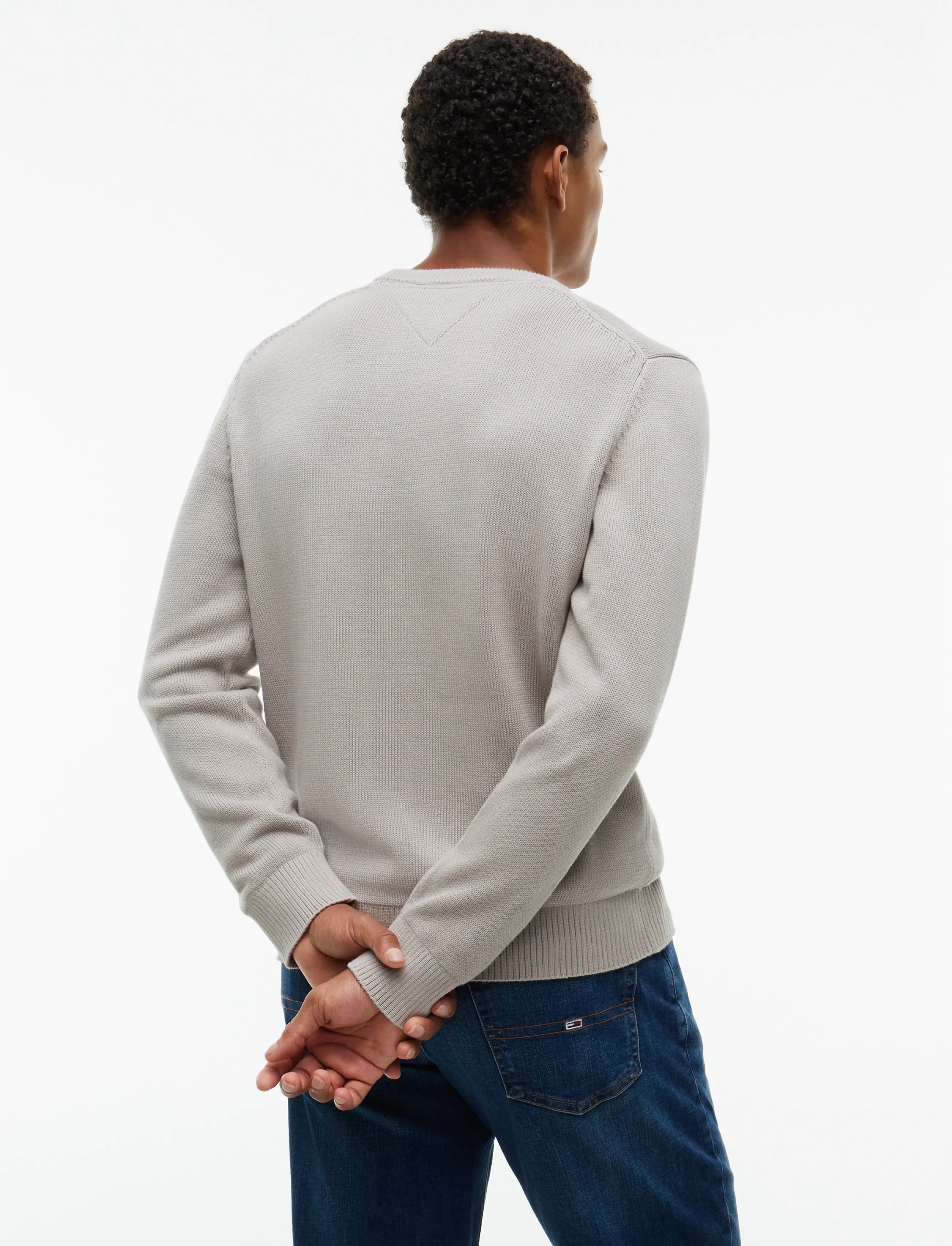 Tommy Jeans - TJM SLIM ESS SWEATER EXT - rund hals - limestone dust - 2
