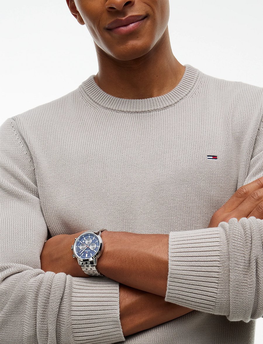 Tommy Jeans - TJM SLIM ESS SWEATER EXT - rund hals - limestone dust - 3