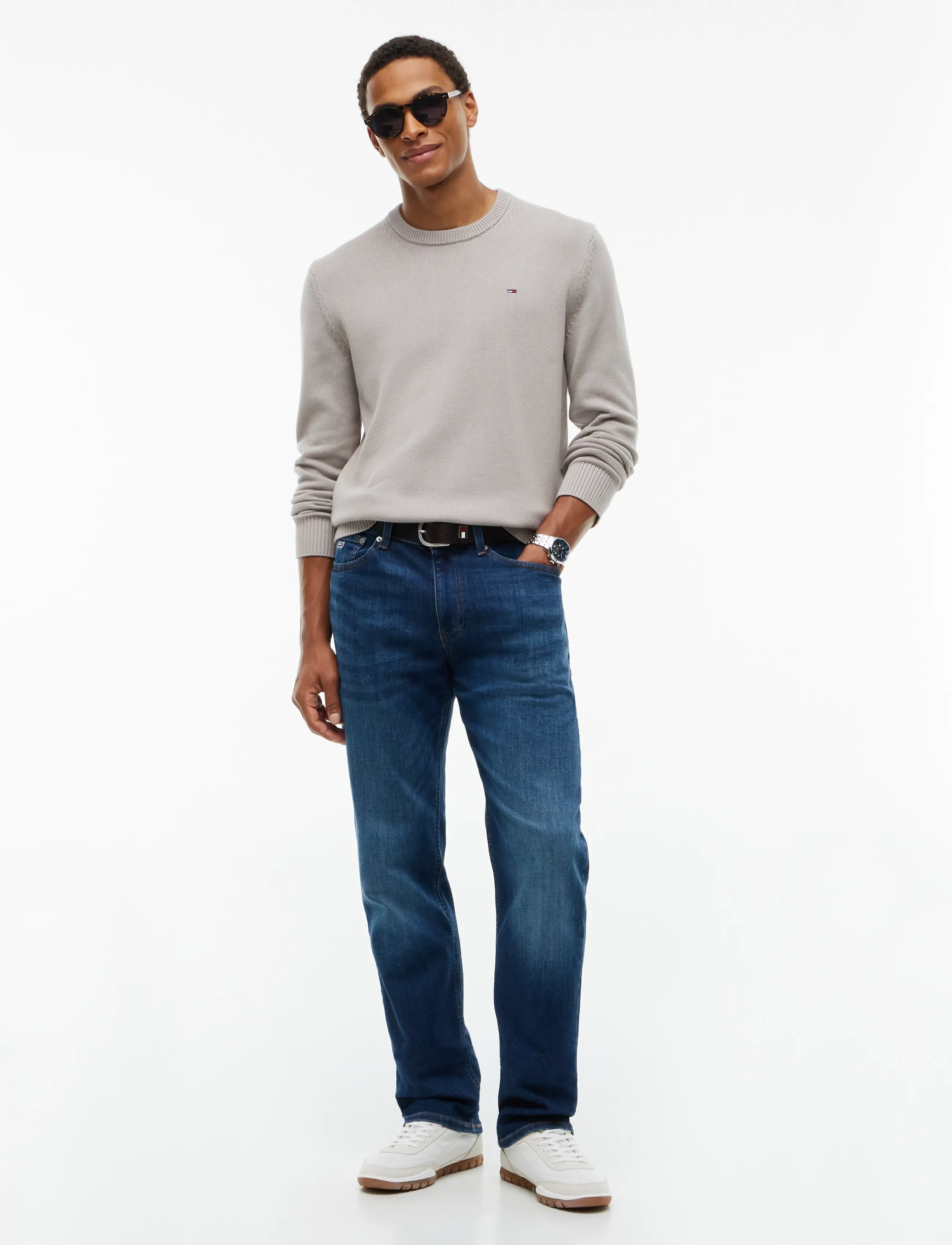 Tommy Jeans - TJM SLIM ESS SWEATER EXT - rund hals - limestone dust - 4