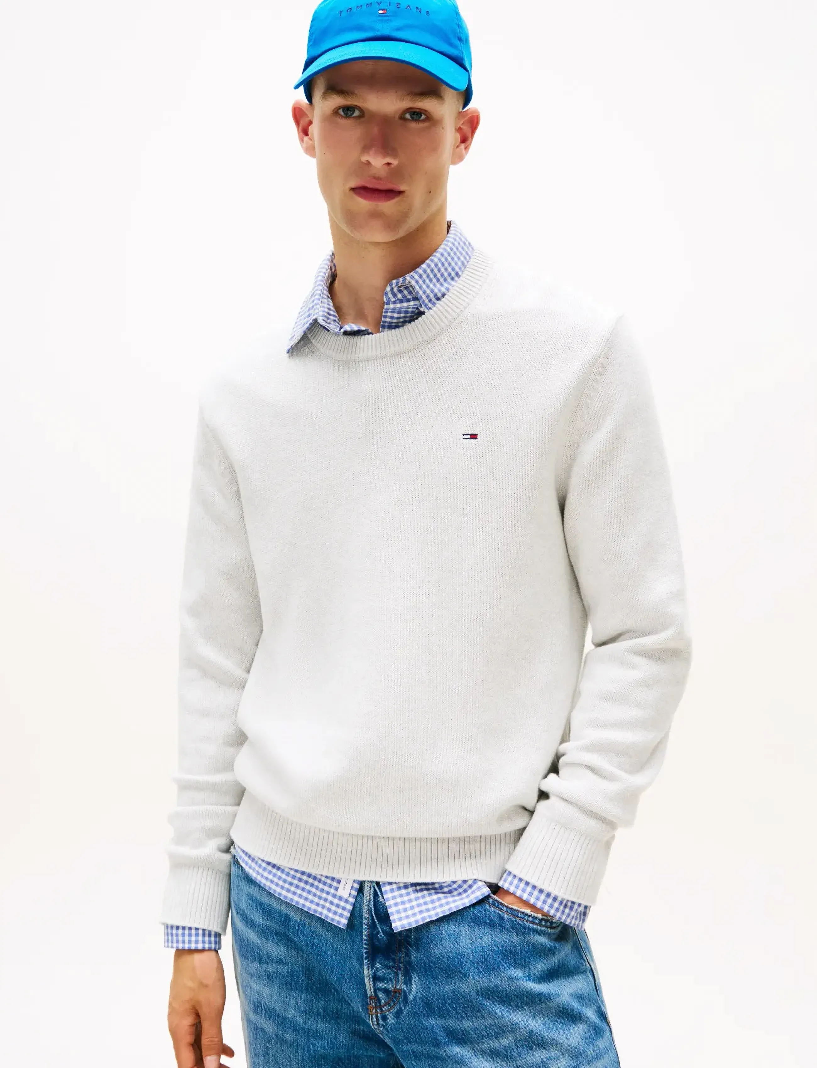 Tommy Jeans TJM SLIM ESS SWEATER EXT - Tommy Hilfiger - LT GREY HTR / grey