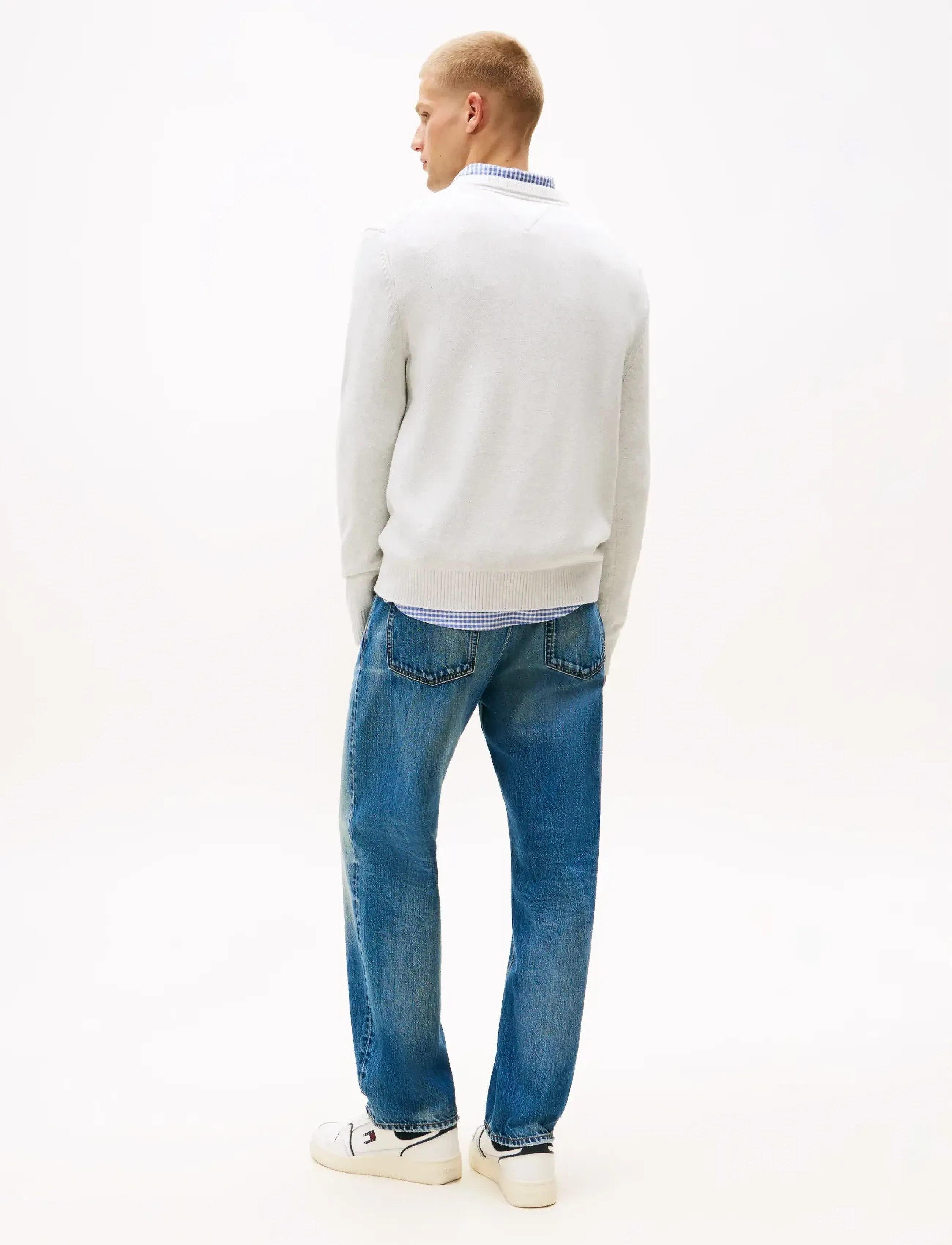 Tommy Jeans - TJM SLIM ESS SWEATER EXT - kringlótt hálsmál  - lt grey htr - 3
