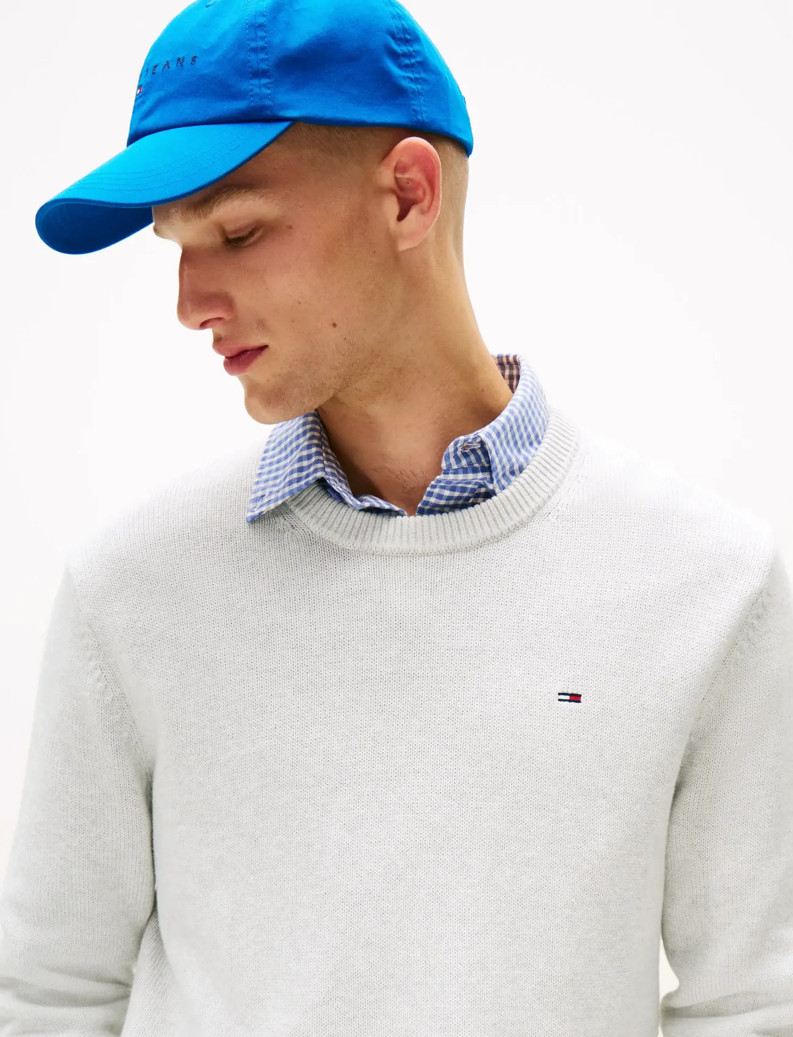 Tommy Jeans - TJM SLIM ESS SWEATER EXT - kringlótt hálsmál  - lt grey htr - 4