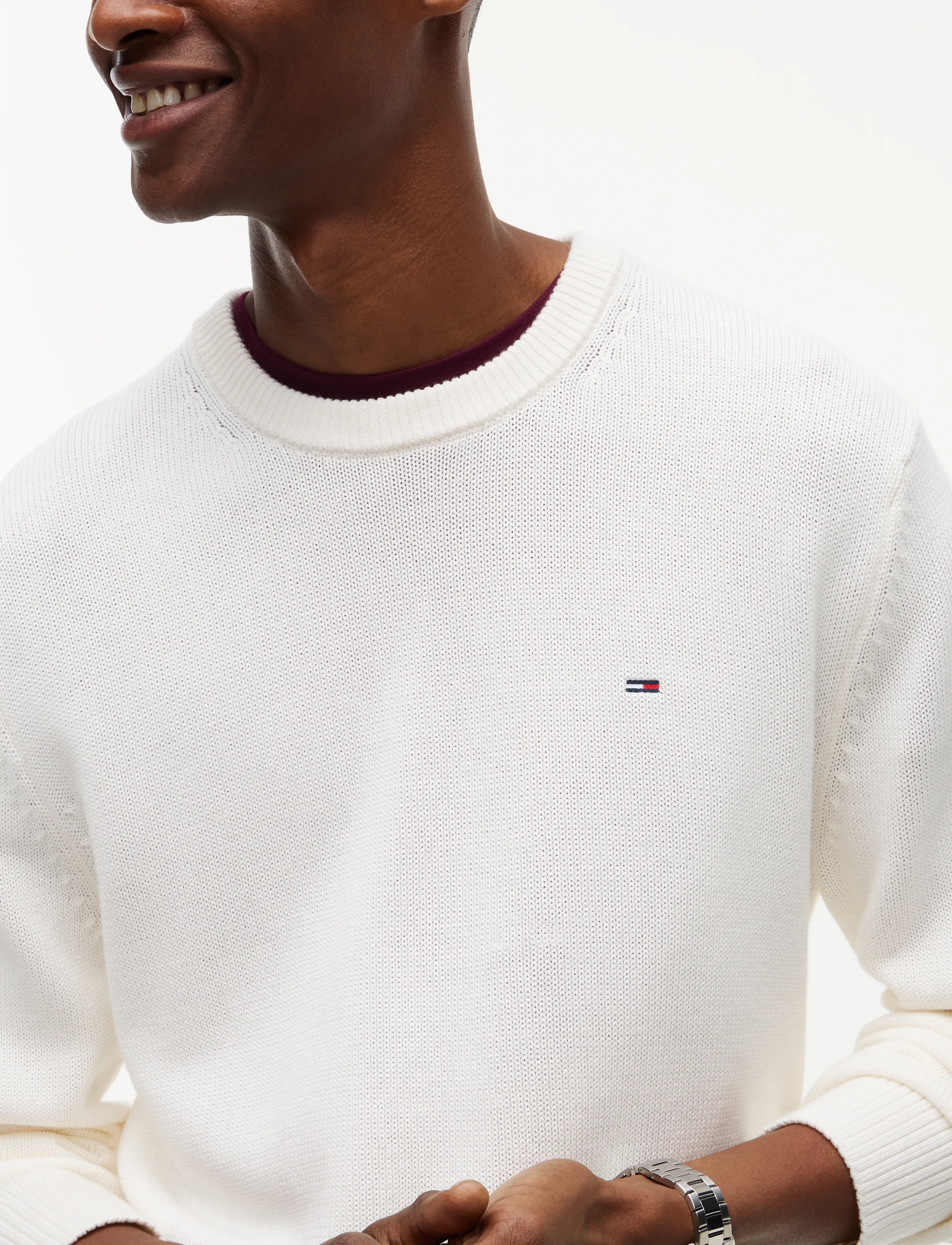 Tommy Jeans - TJM SLIM ESS SWEATER EXT - rund hals - off white - 3