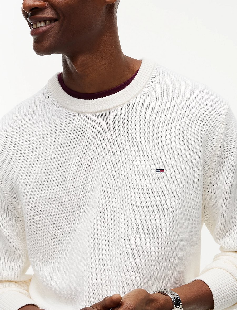 Tommy Jeans - TJM SLIM ESS SWEATER EXT - rund hals - off white - 3